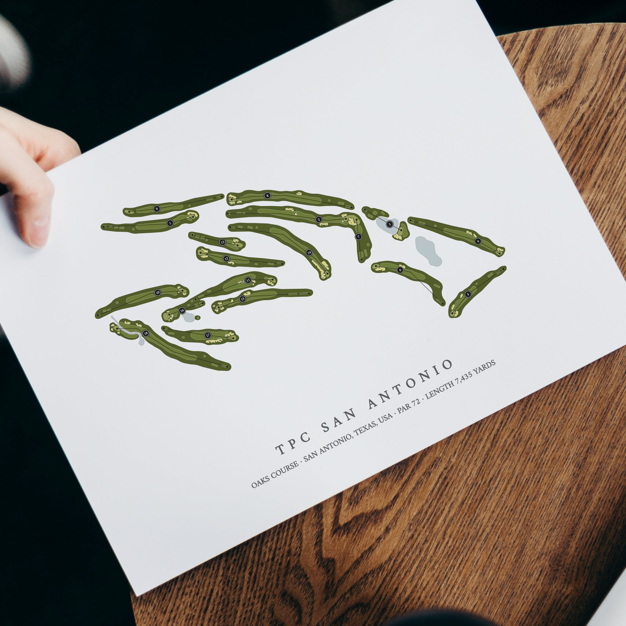 TPC San Antonio - Oaks Course | Golf Course Print | With Laptop 