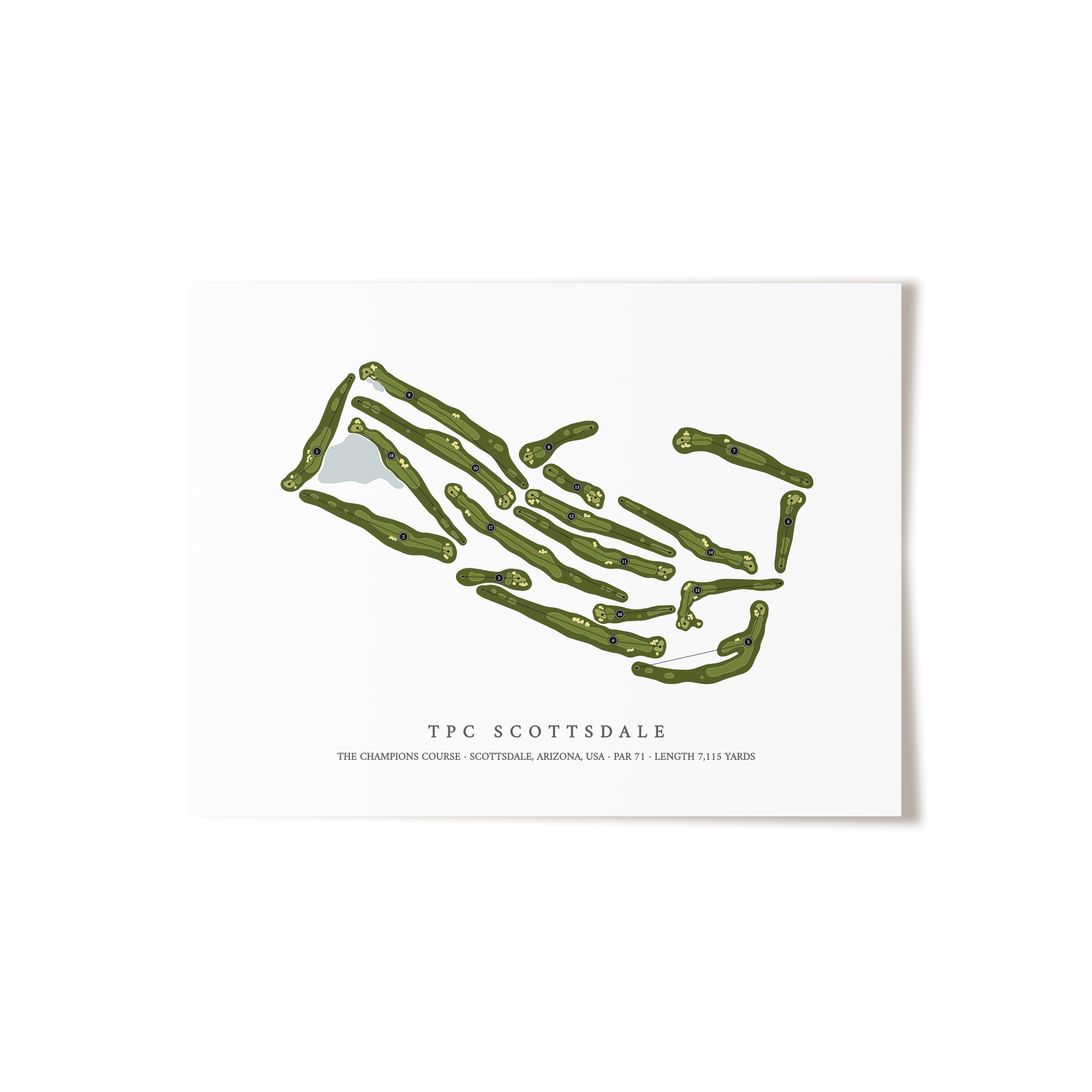TPC Scottsdale - The Champions Course | Golf Course Print | Unframed