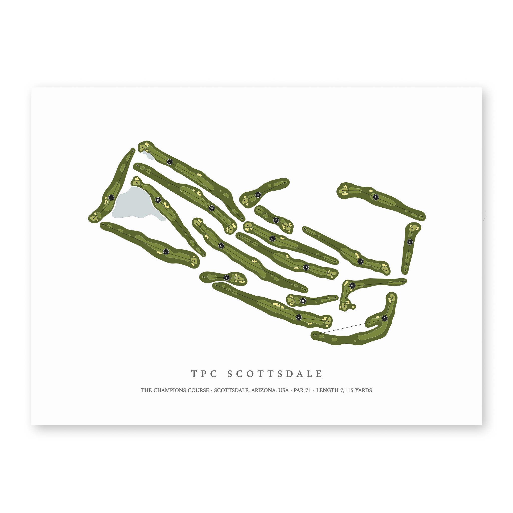 TPC Scottsdale - The Champions Course | Golf Course Print | Unframed