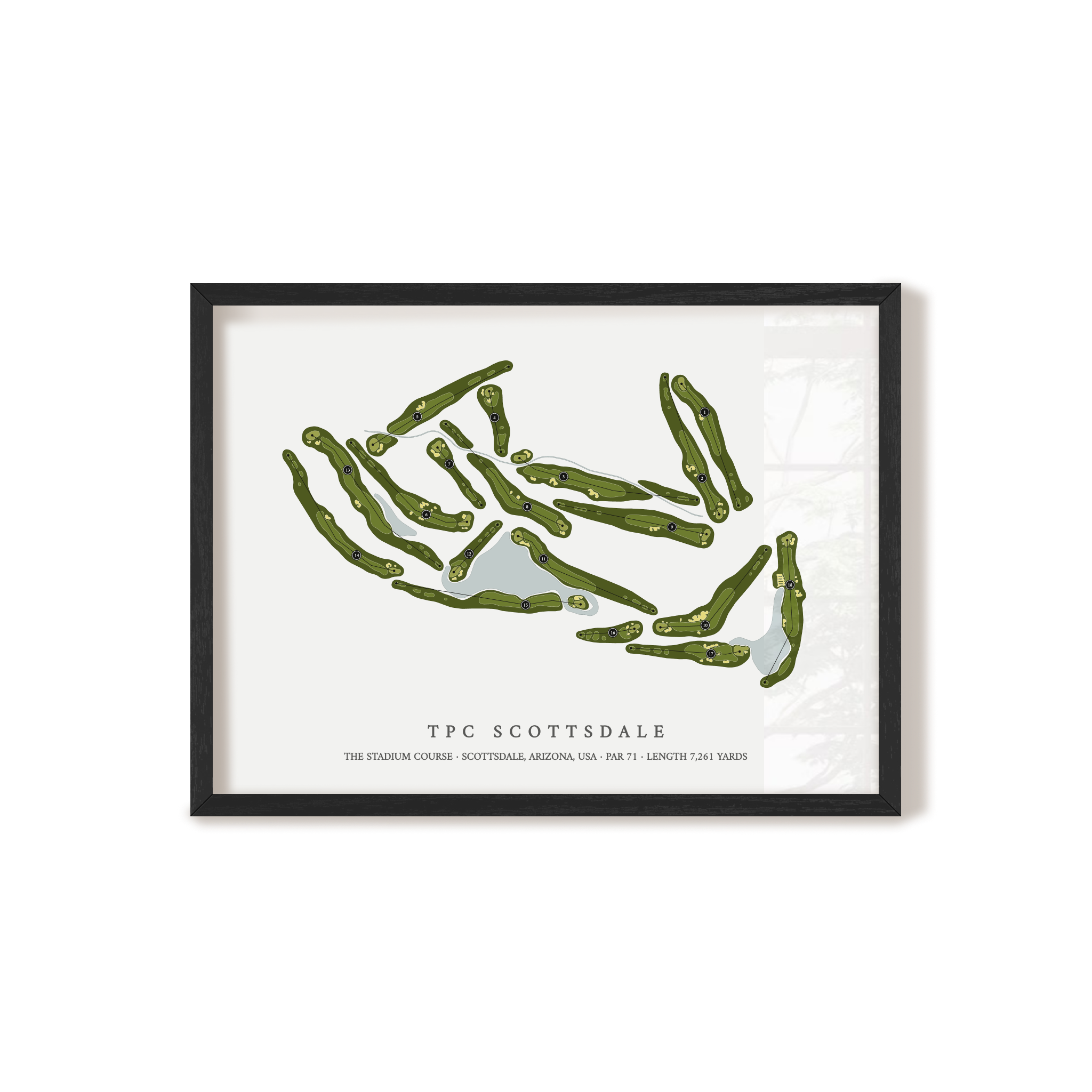TPC Scottsdale - The Stadium Course | Golf Course Print | Black Frame