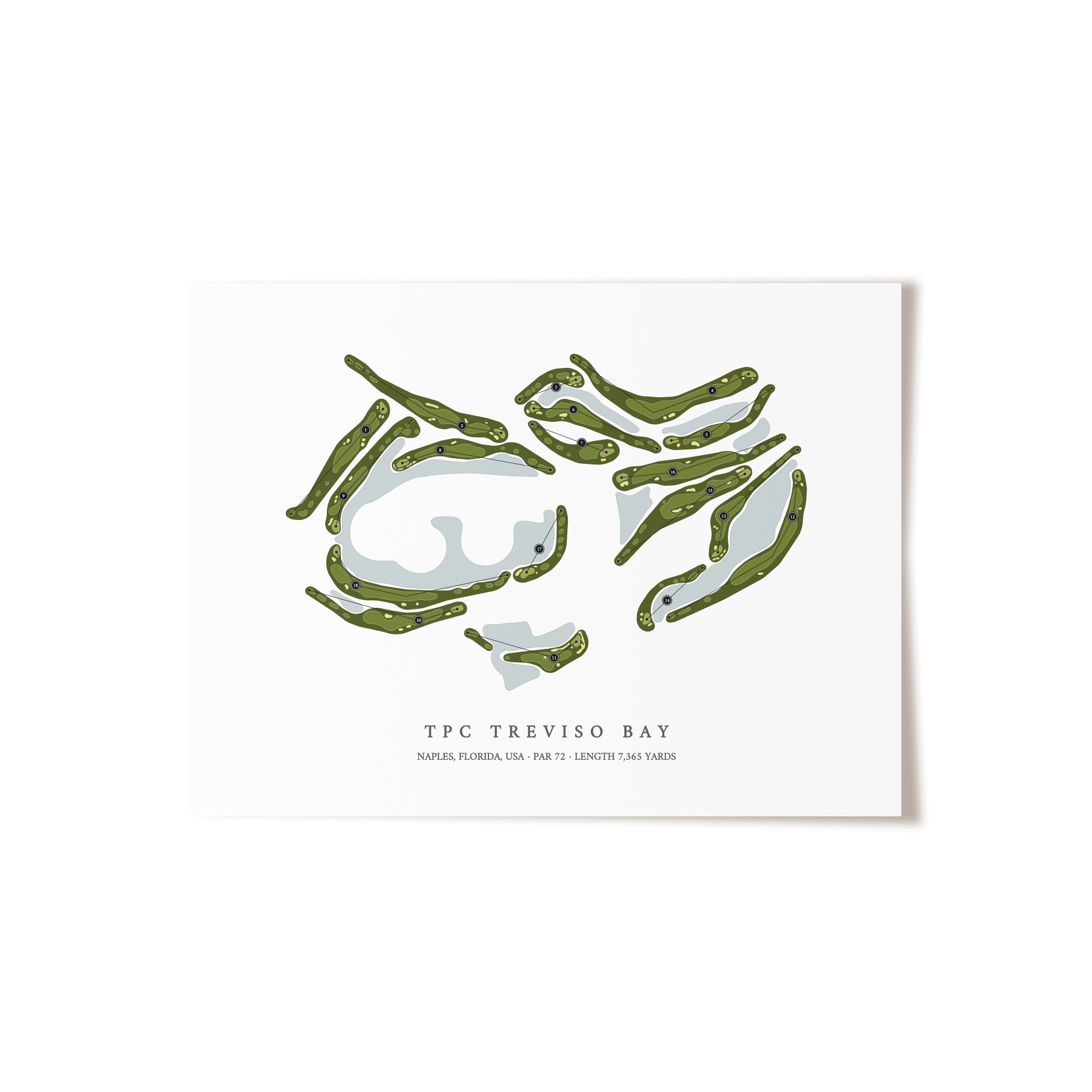 TPC Treviso Bay | Golf Course Map | Unframed 