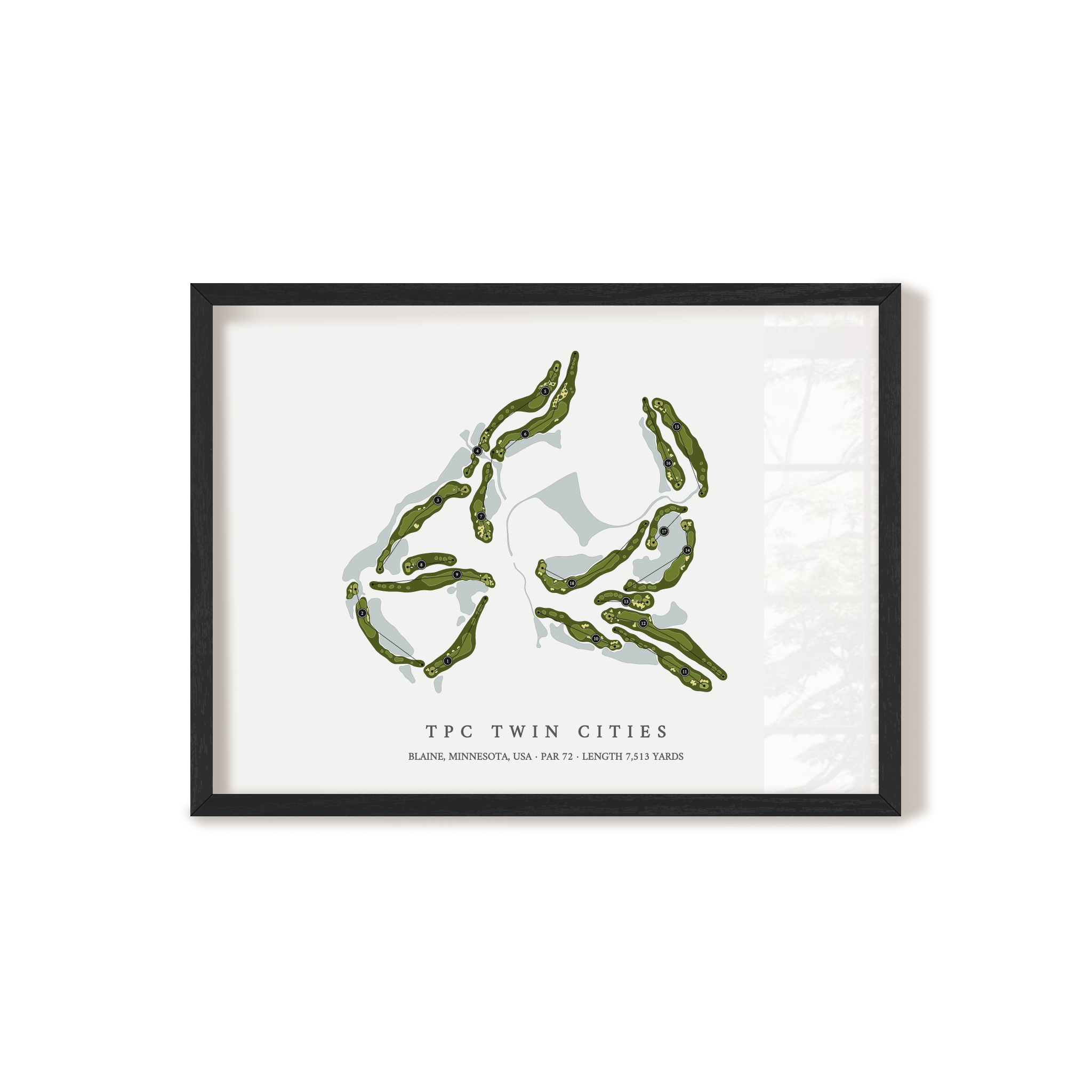 TPC Twin Cities | Golf Course Map | Black Frame 