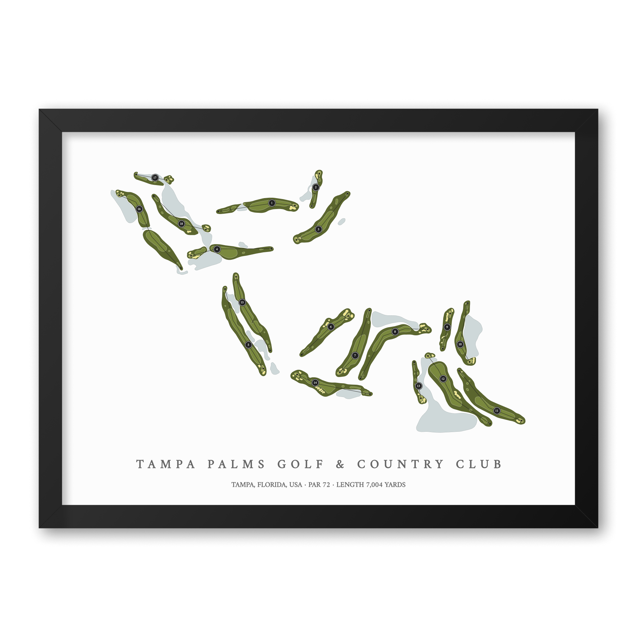 Tampa Palms Golf & Country Club | Golf Course Map | Black Frame