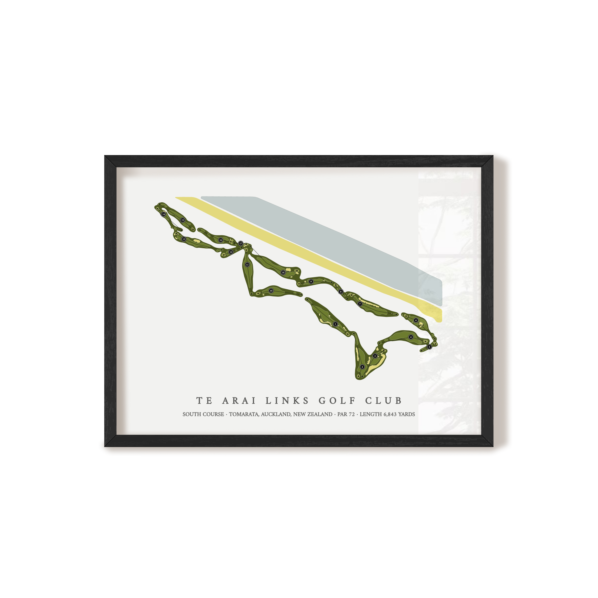 Te Arai Links Golf Club - South Course | Golf Course Map | Black+Frame 