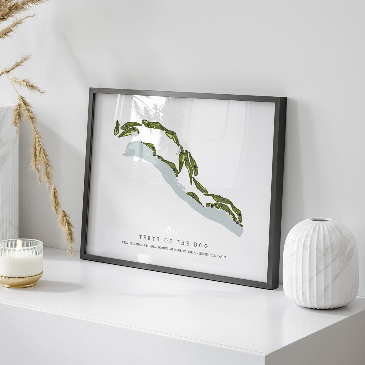 Teeth of the Dog | Golf Course Print | On Table