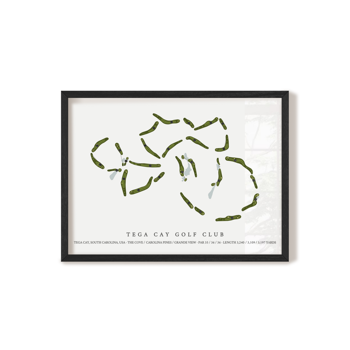 Tega Cay Golf Club | Golf Course Map | Black Frame 