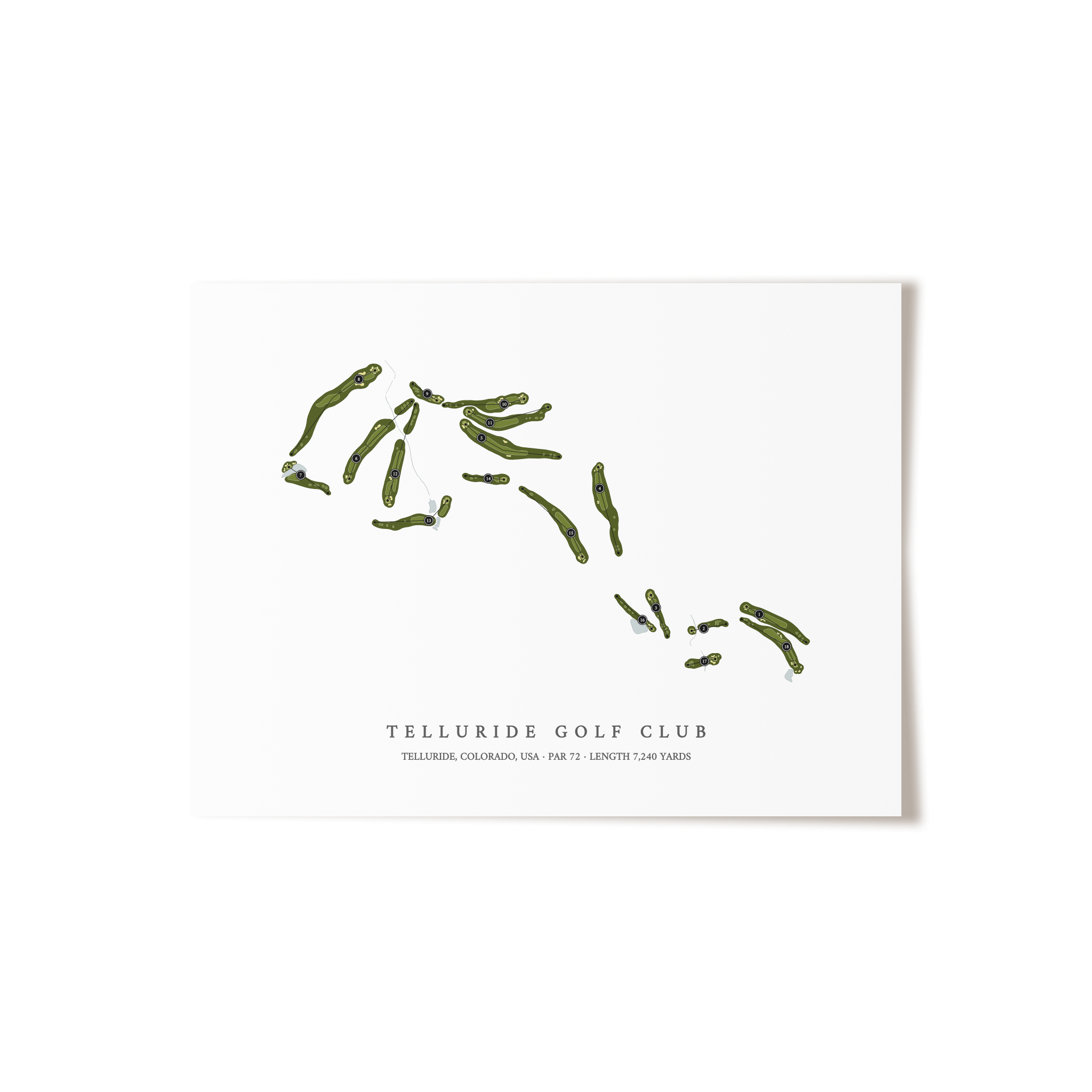Telluride Golf Club | Golf Course Map | Unframed 