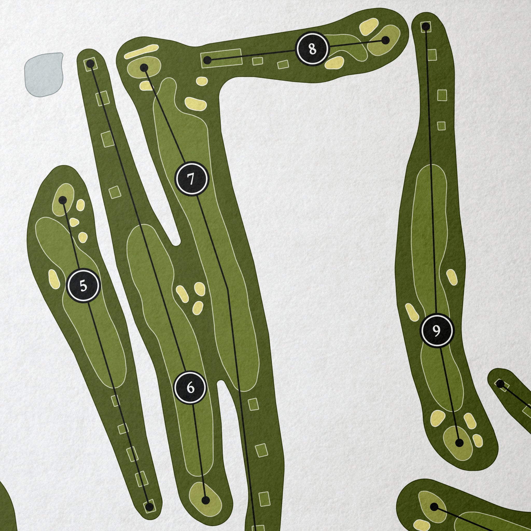 Tennessee Grasslands Golf and Country Club - Foxland Links Course | Golf Course Map | Close Up 