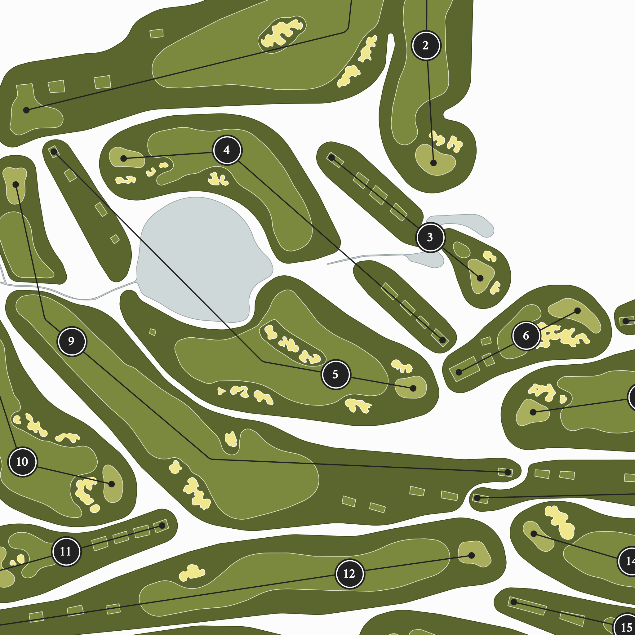Texas Rangers Golf Club | Golf Course Map | Close Up With Hole Numbers #hole numbers_yes