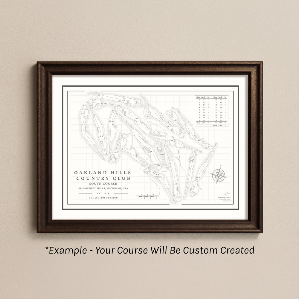 The Legacy Golf Map | Bespoke architectural art — hand-drawn to order ...