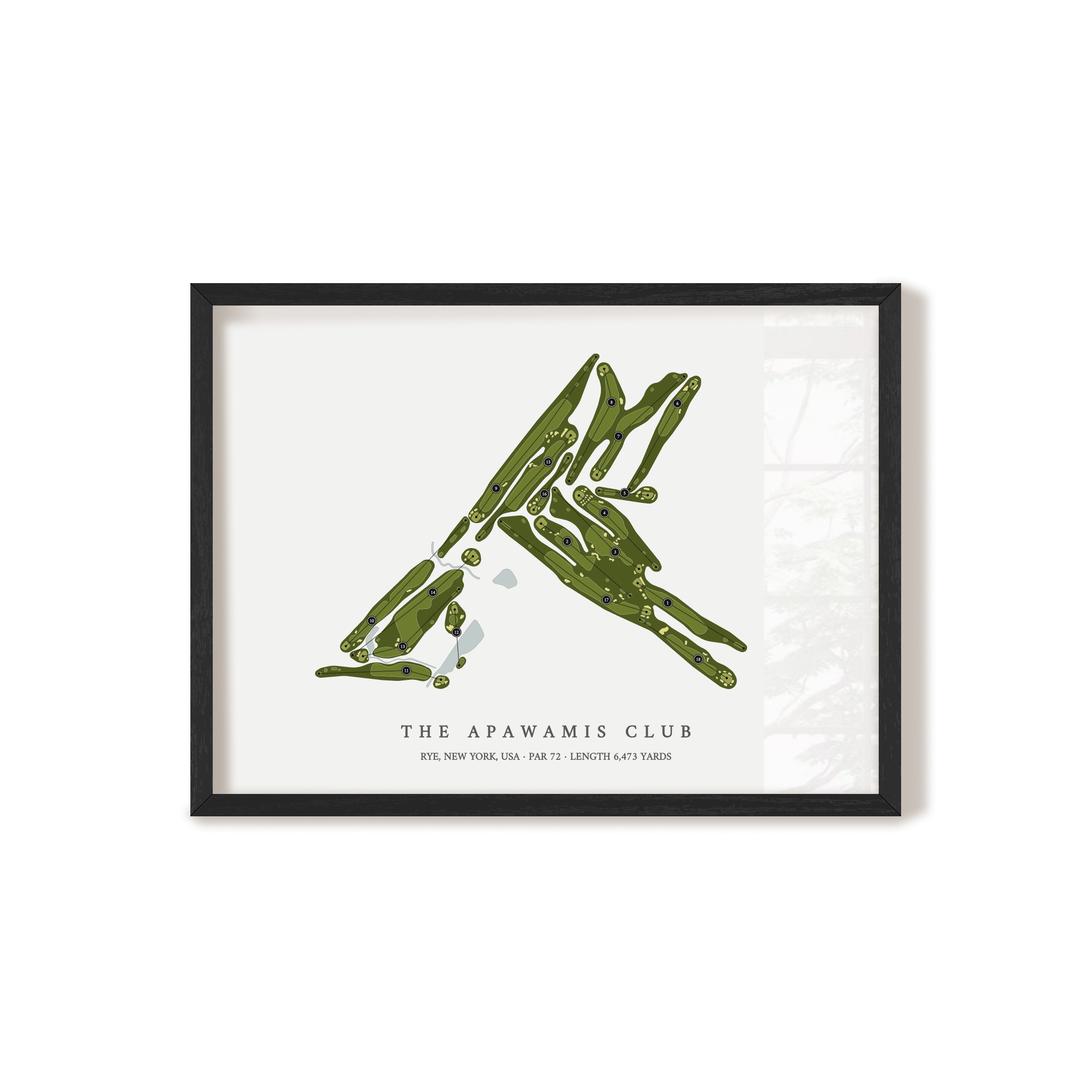 The Apawamis Club | Golf Course Map | Black Frame 