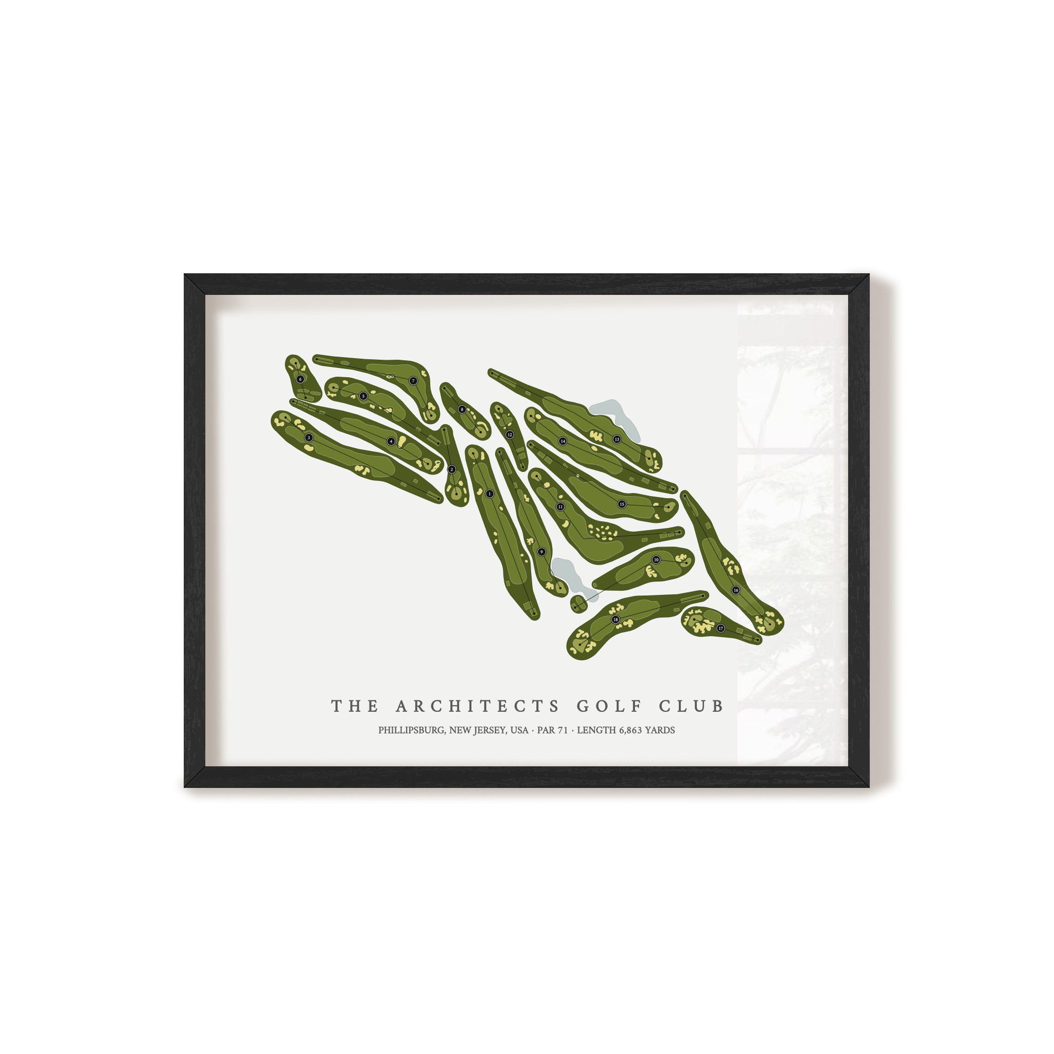 The Architects Golf Club | Golf Course Map | Black Frame 