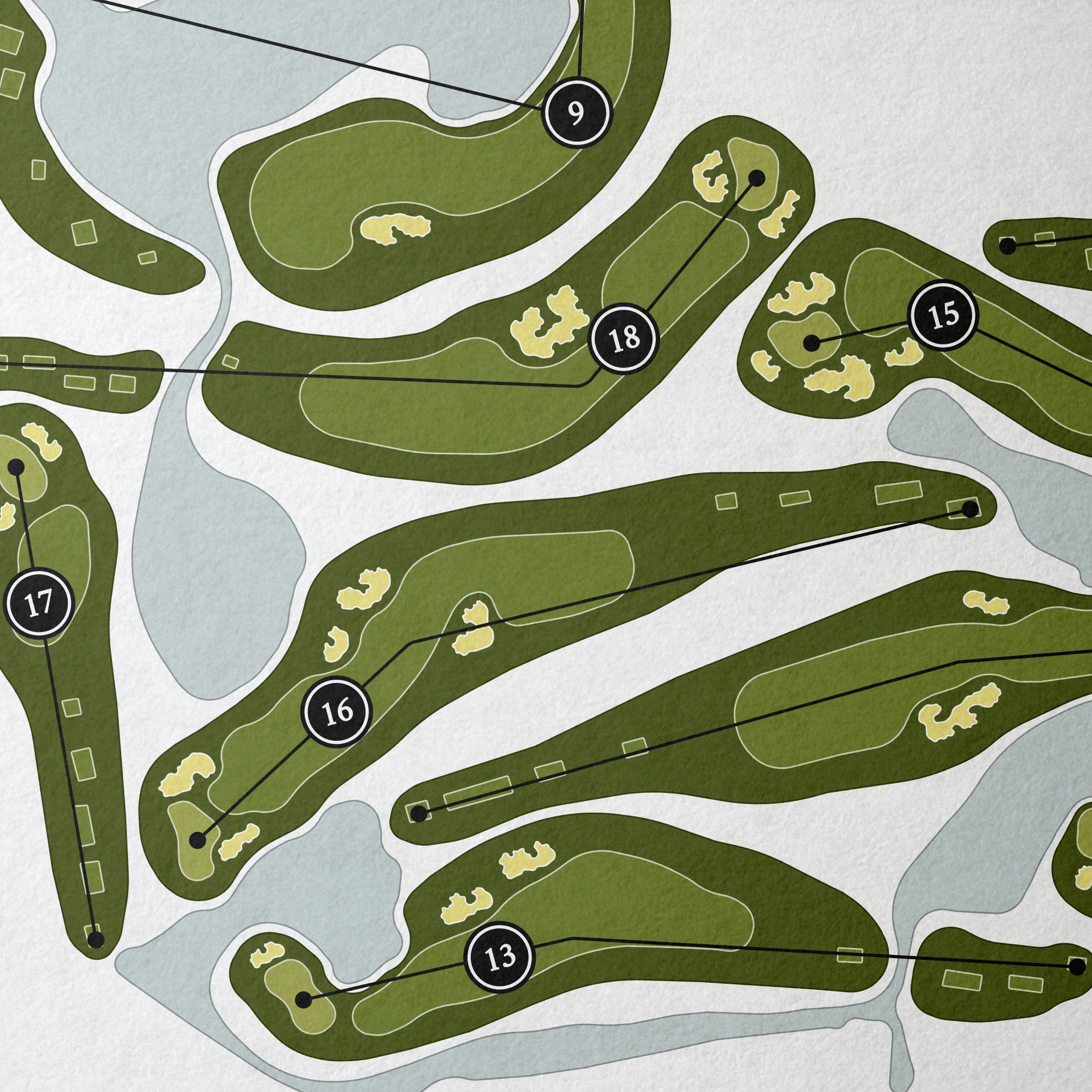 The Breakers - Rees Jones Course | Golf Course Map | Close+Up 