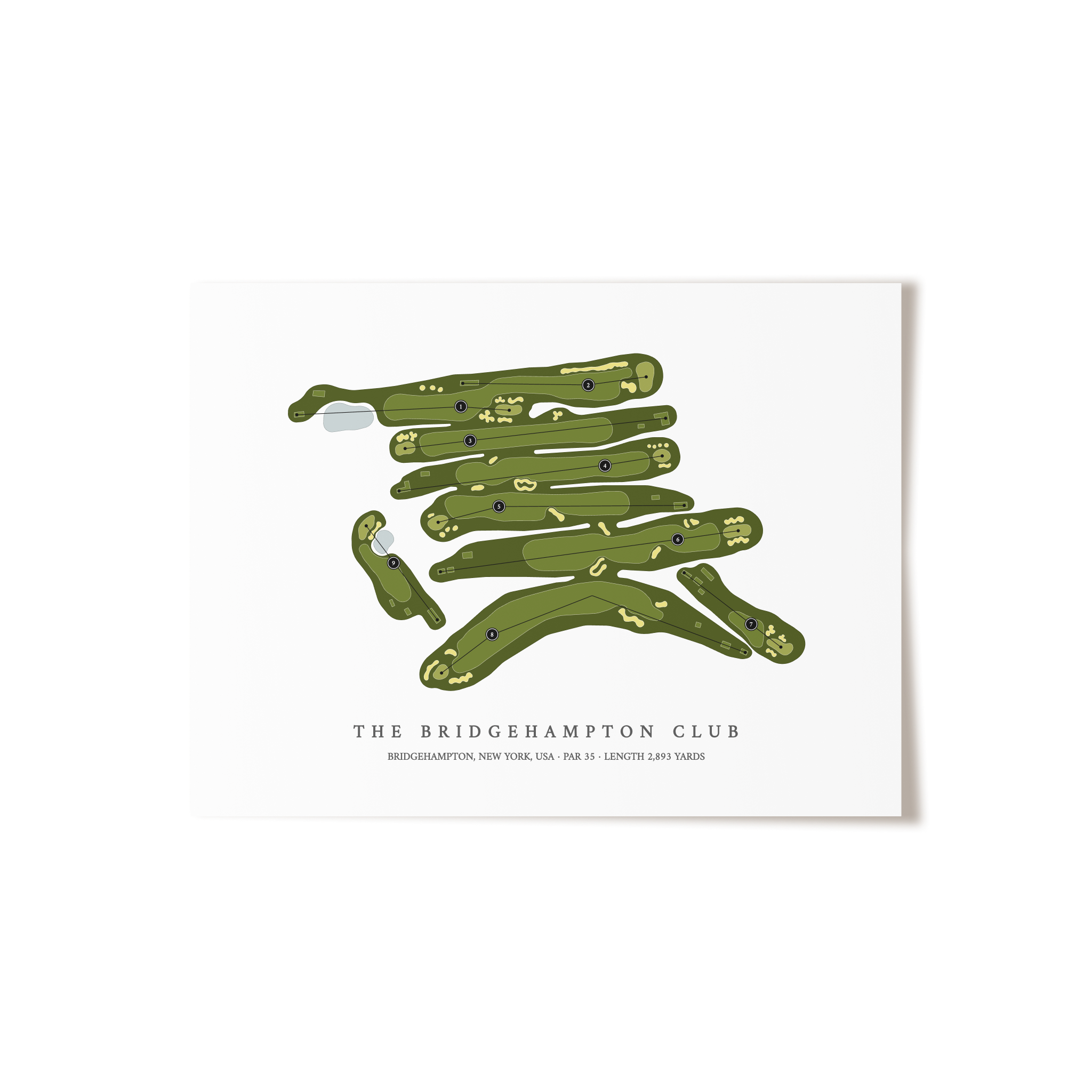 The Bridgehampton Club | Golf Course Map | Unframed 