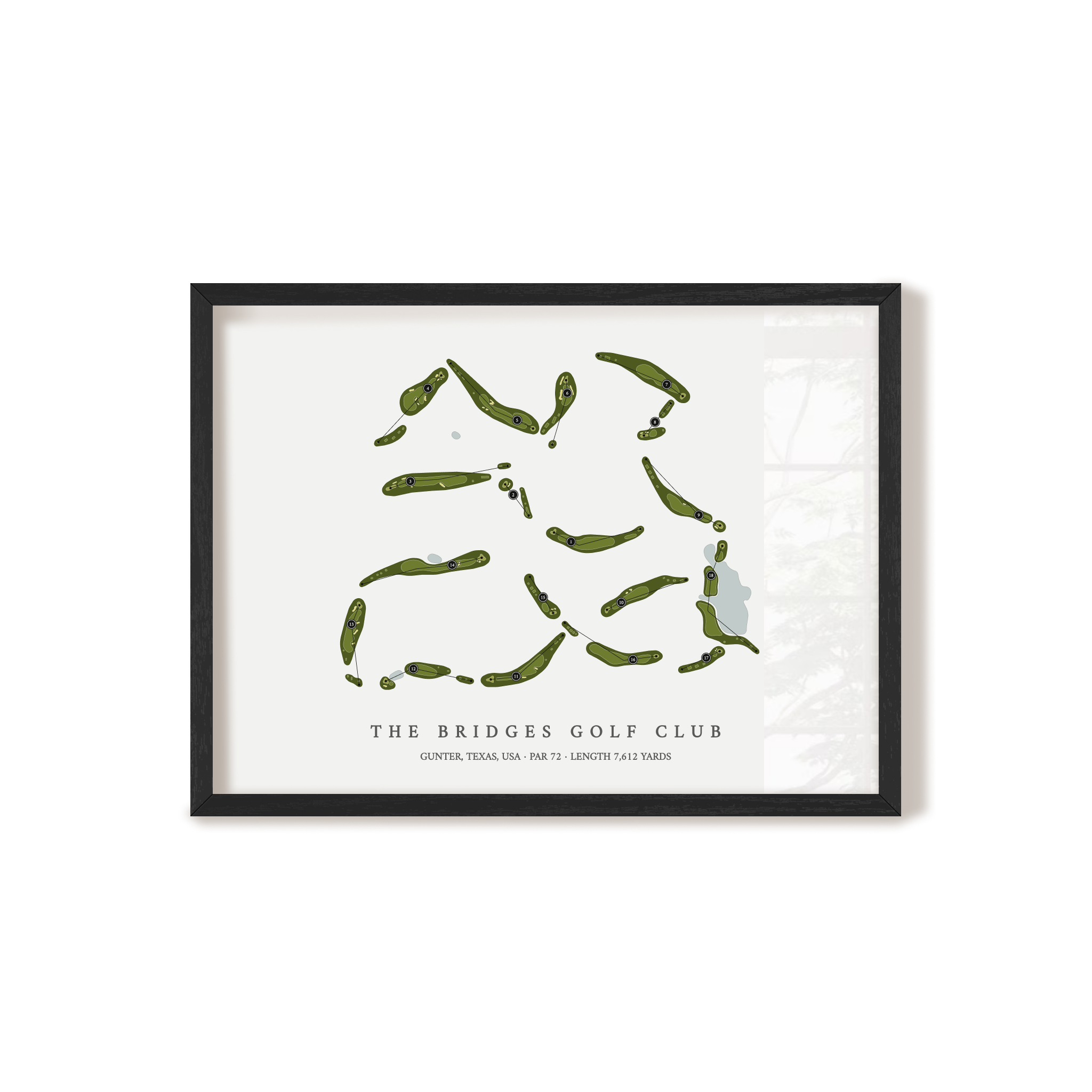 The Bridges Golf Club | Golf Course Map | Black Frame 