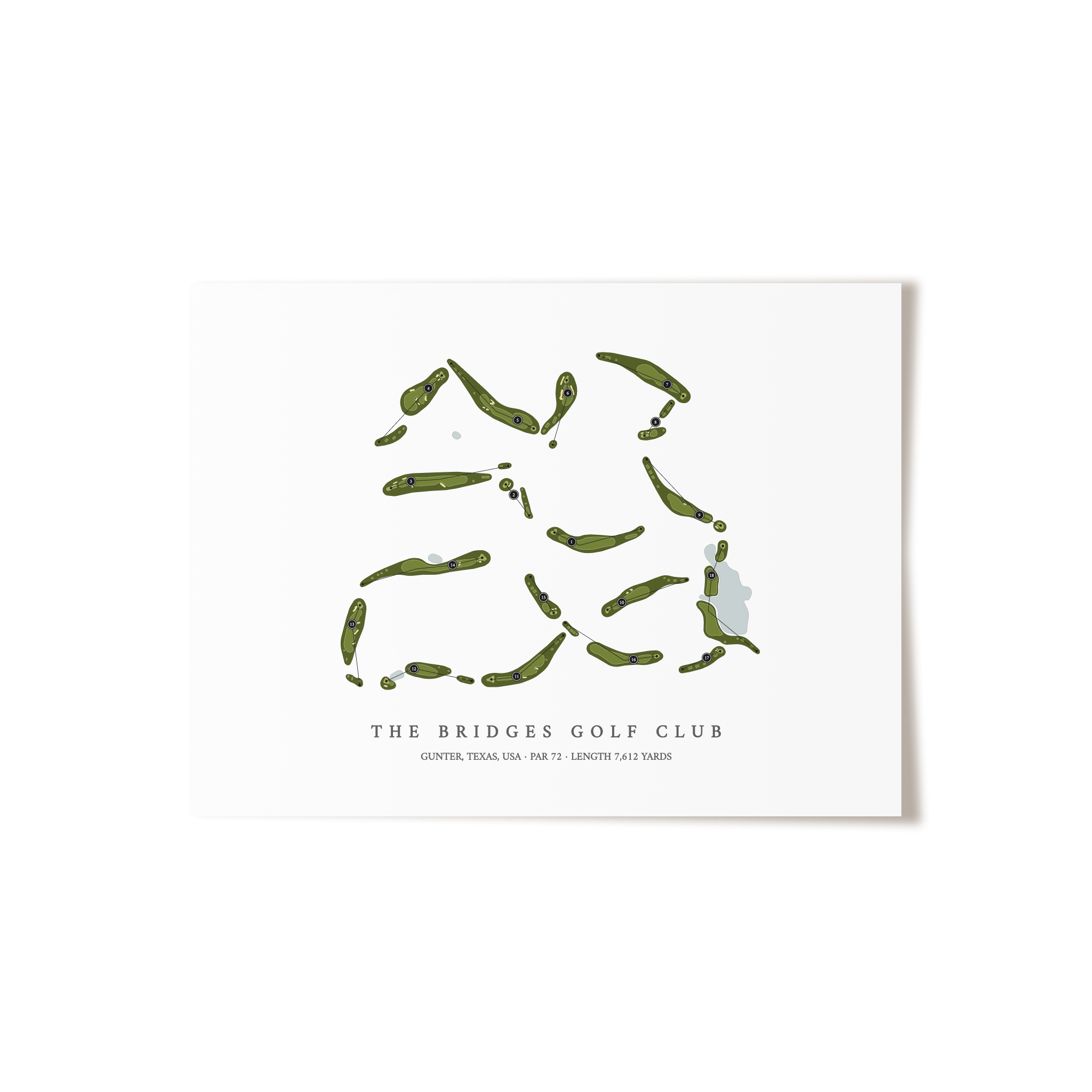 The Bridges Golf Club | Golf Course Map | Unframed 