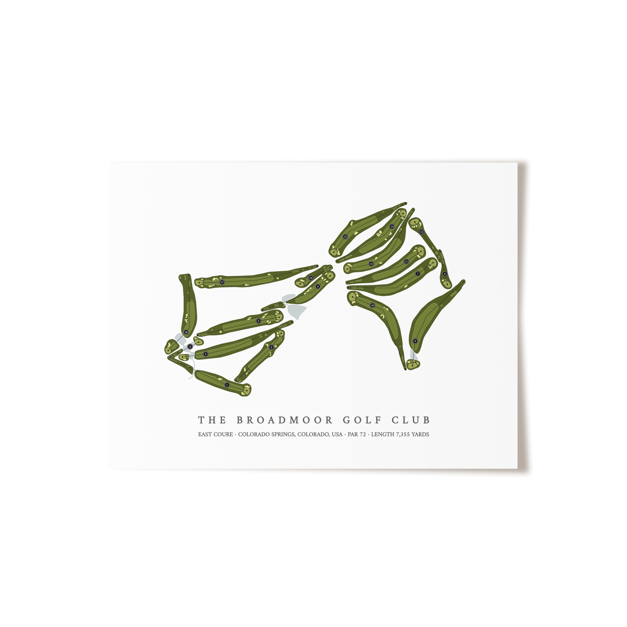 The Broadmoor Golf Club - East Course | Golf Course Map | Unframed 