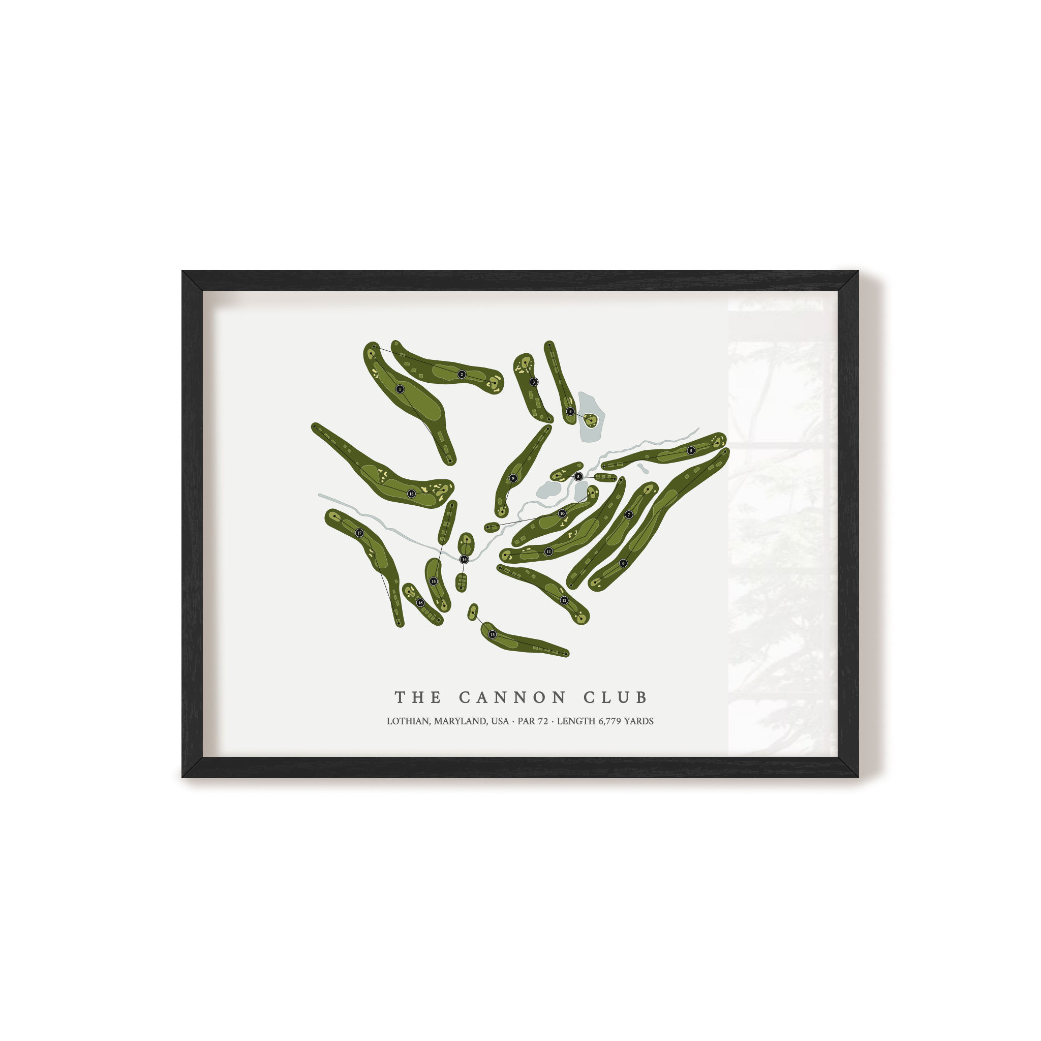The Cannon Club | Golf Course Map | Black Frame 