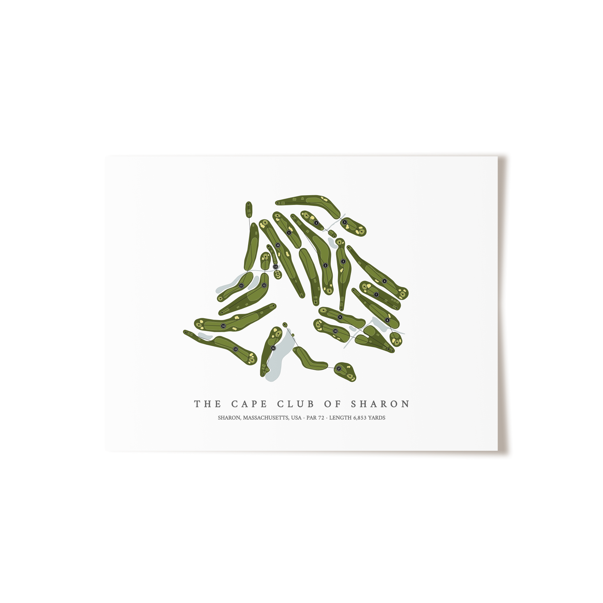 The Cape Club of Sharon | Golf Course Map | Unframed 
