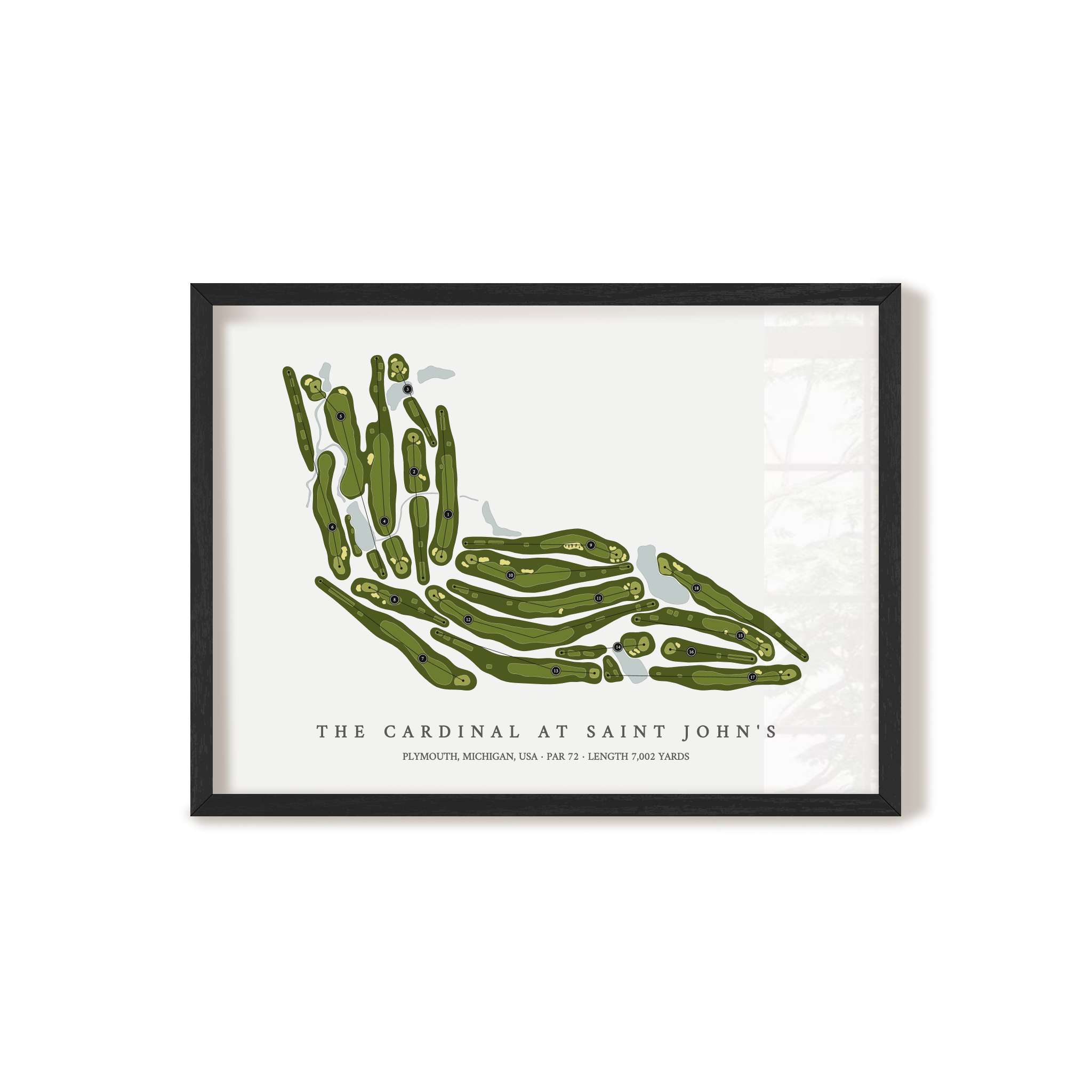The Cardinal at Saint John's | Golf Course Map | Black Frame 