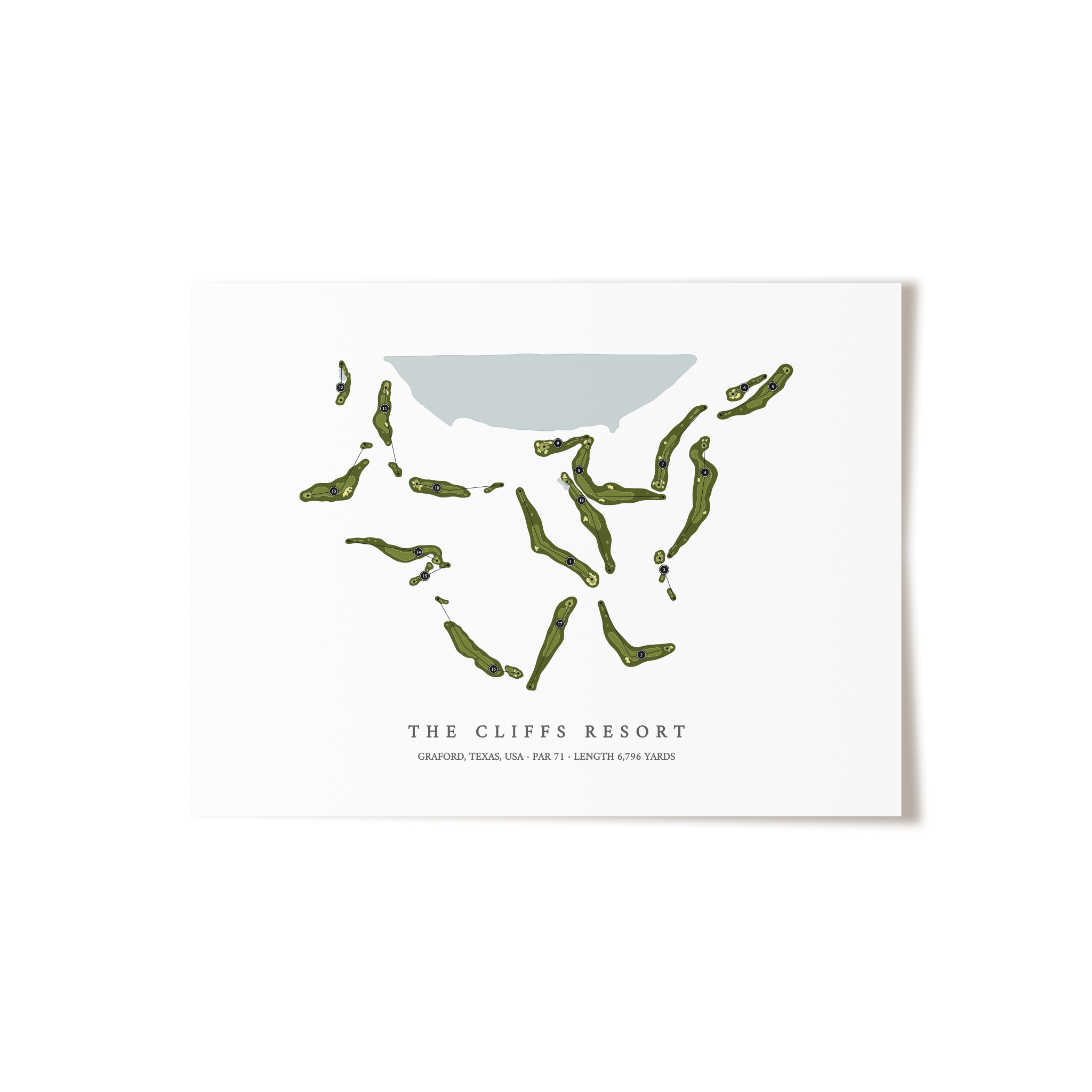The Cliffs Resort | Golf Course Map | Unframed 
