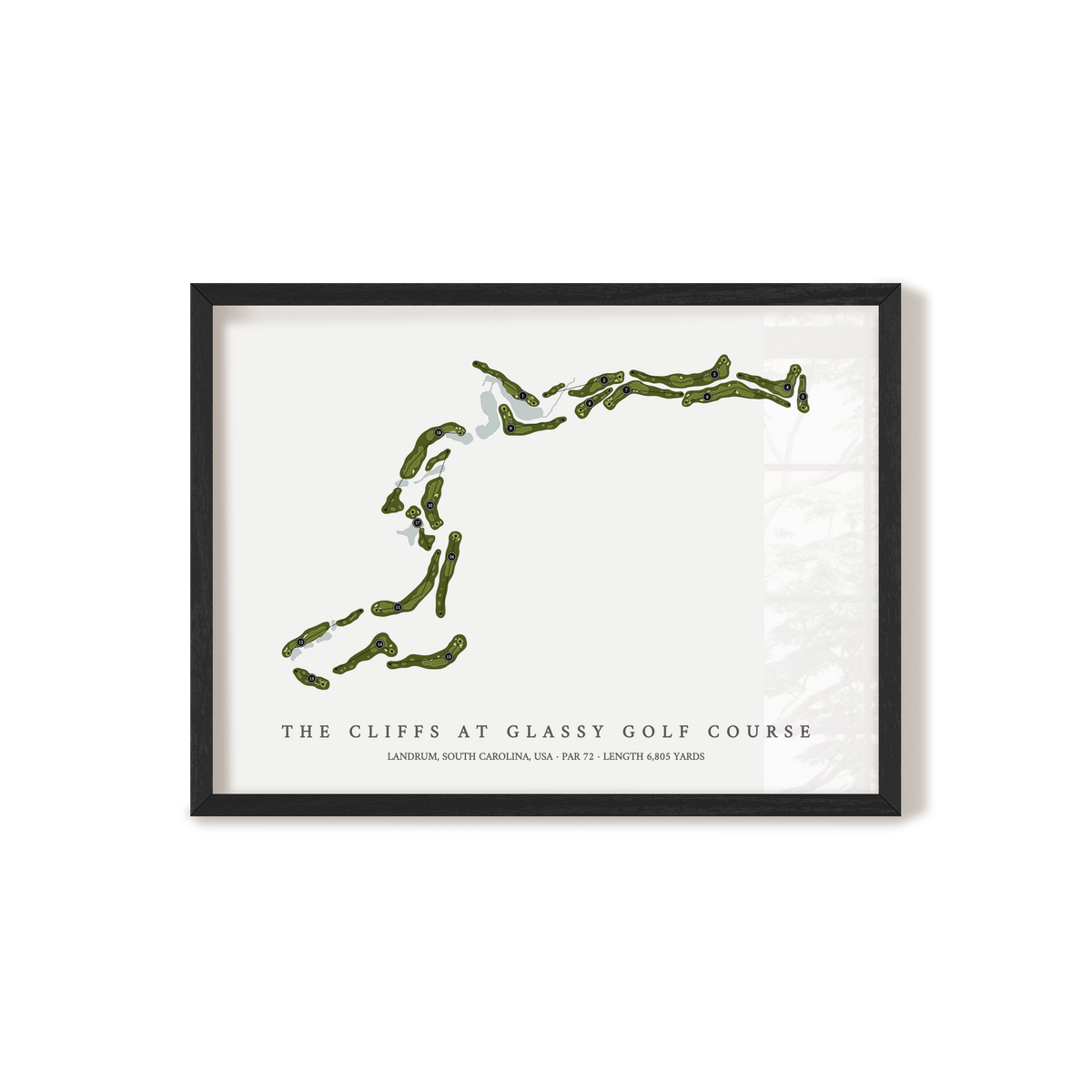 The Cliffs at Glassy Golf Course | Golf Course Map | Black Frame