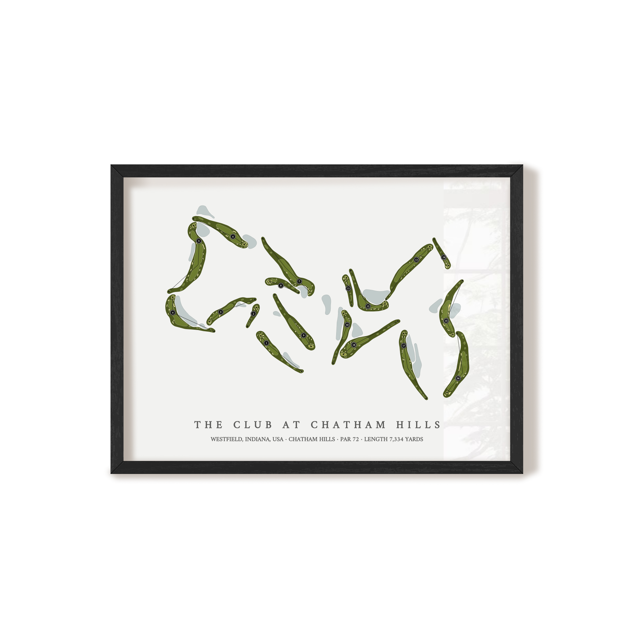 The Club At Chatham Hills | Golf Course Map | Black Frame 