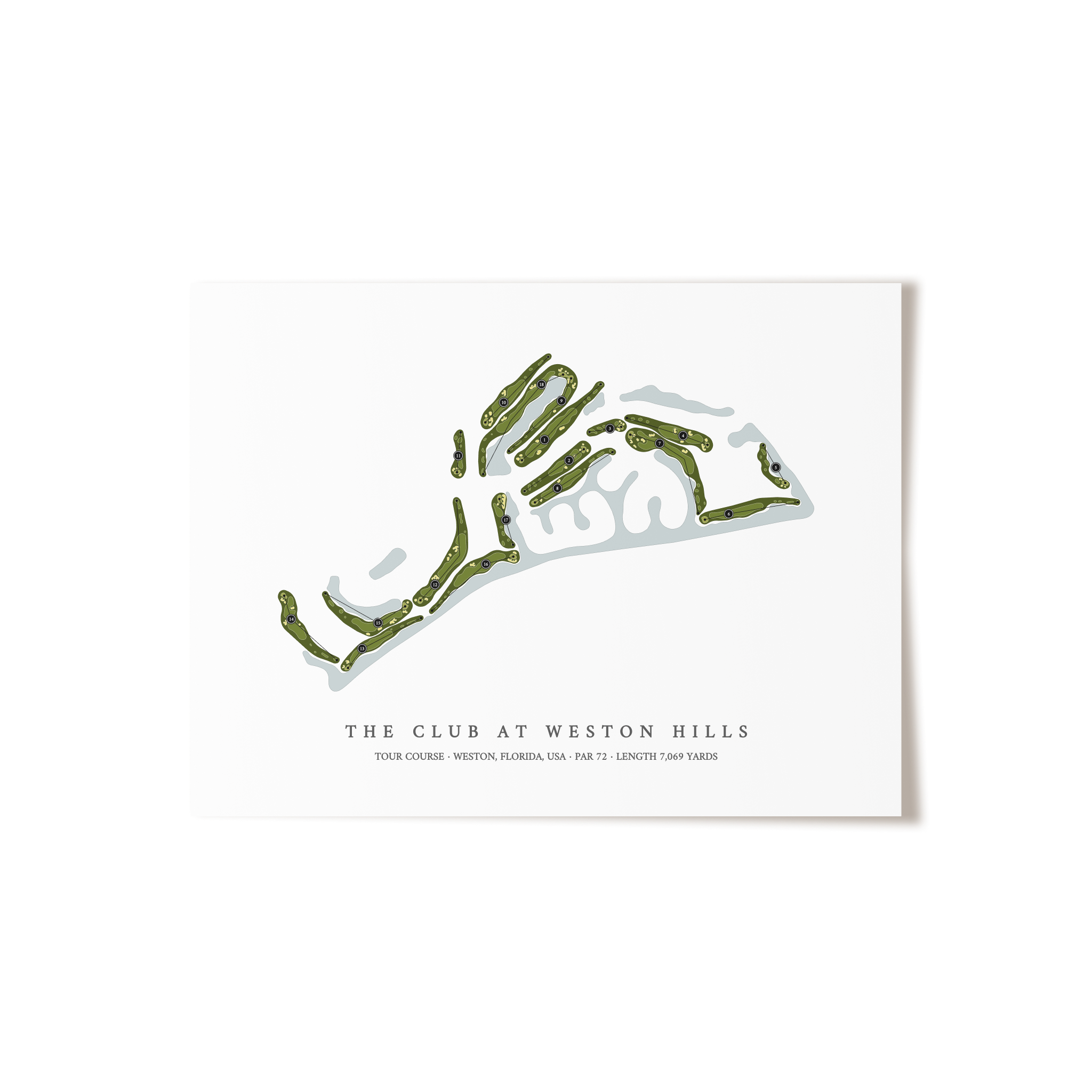 The Club At Weston Hills - Tour Course | Golf Course Map | Unframed 