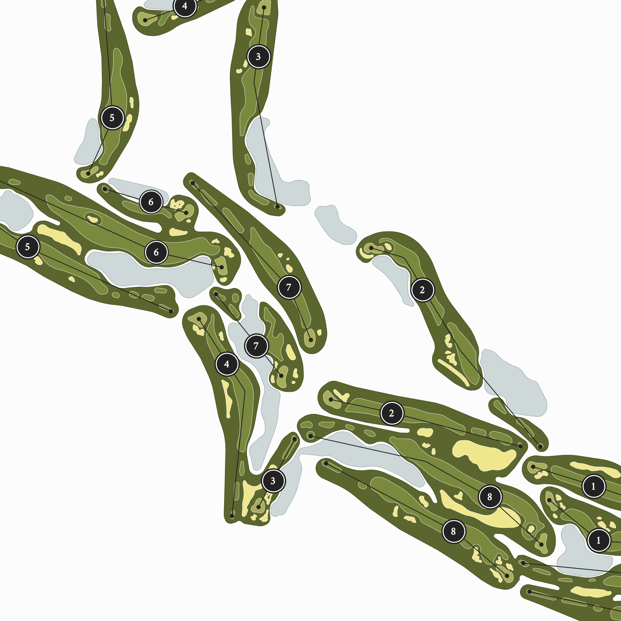 The Club Pelican Bay| Golf Course Print | Close Up With Hole Numbers #hole numbers_yes