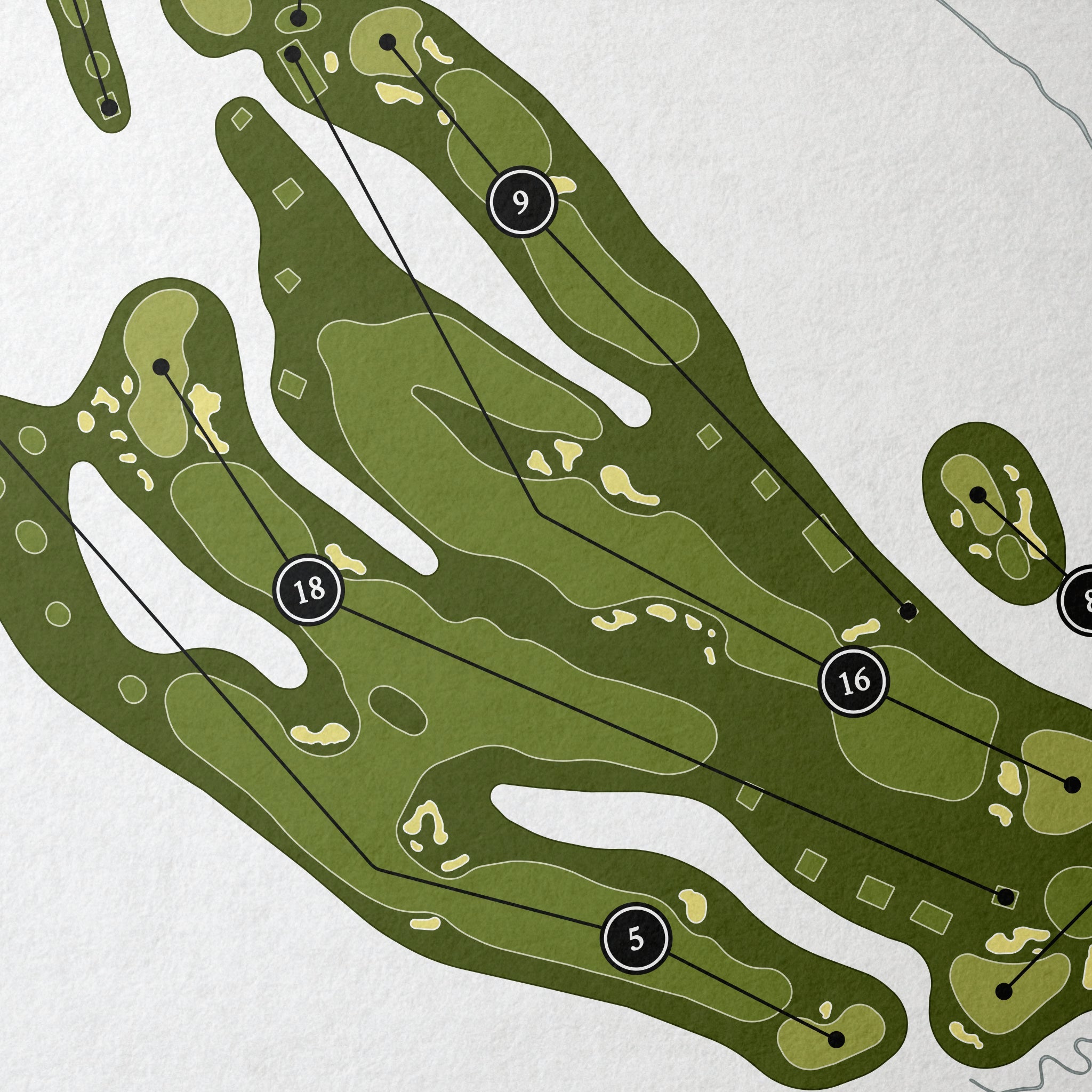 The Club at Lac La Belle | Golf Course Map | Close Up 