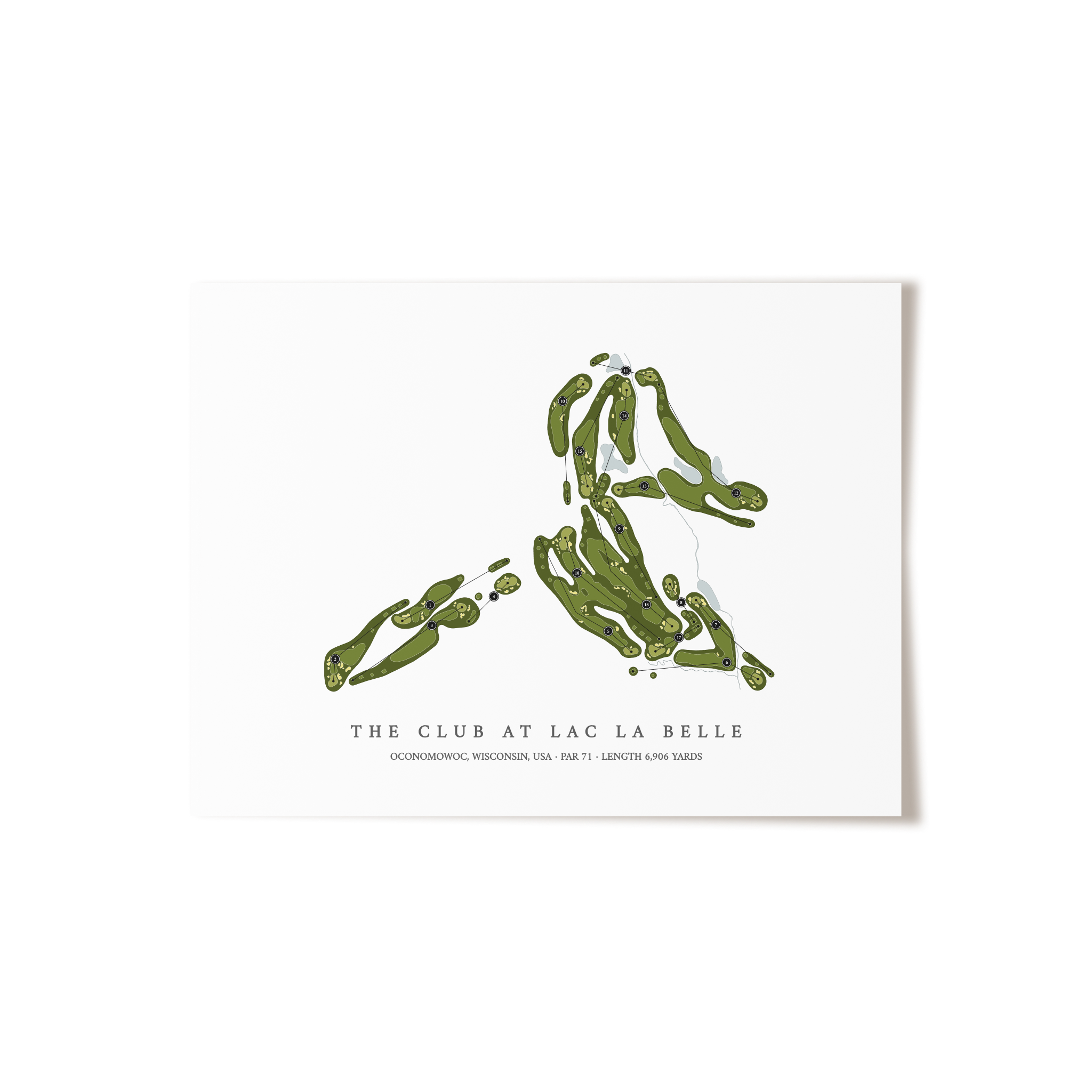 The Club at Lac La Belle | Golf Course Map | Unframed 