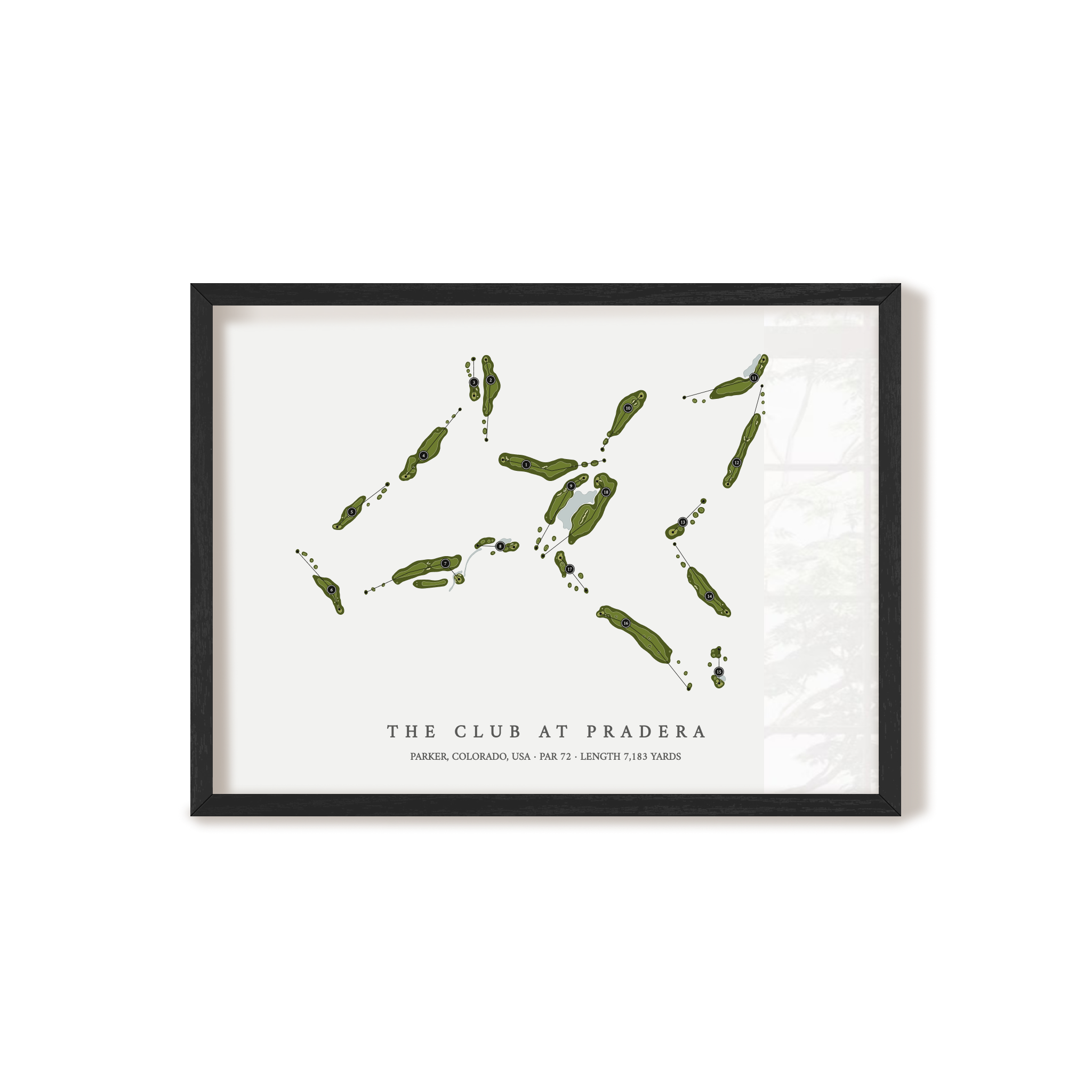 The Club at Pradera | Golf Course Map | Black Frame 
