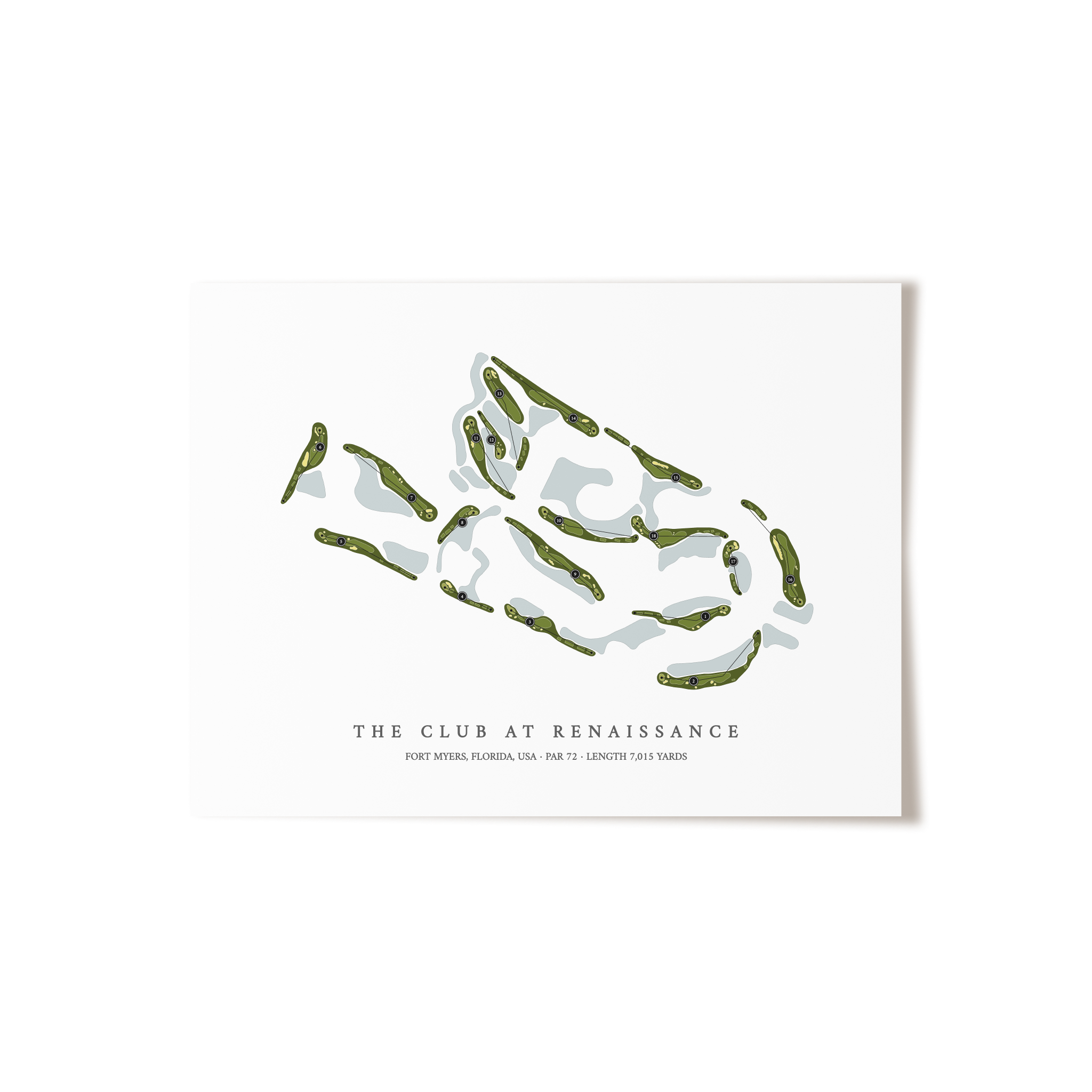 The Club at Renaissance | Golf Course Map | Unframed 