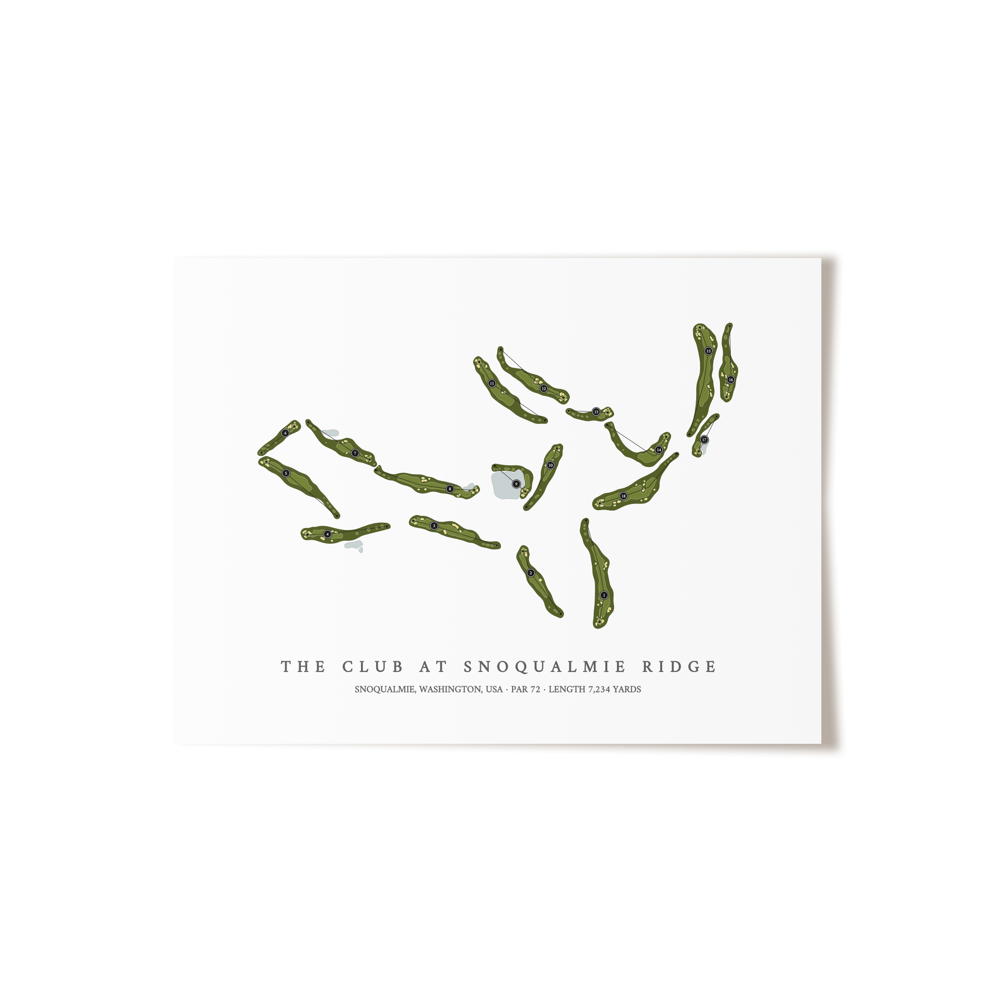The Club at Snoqualmie Ridge | Golf Course Map | Unframed 
