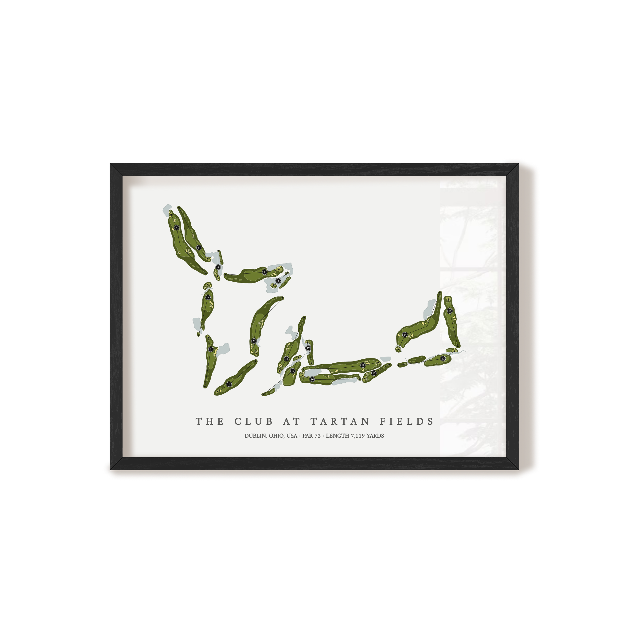 The Club at Tartan Fields | Golf Course Map | Black Frame 