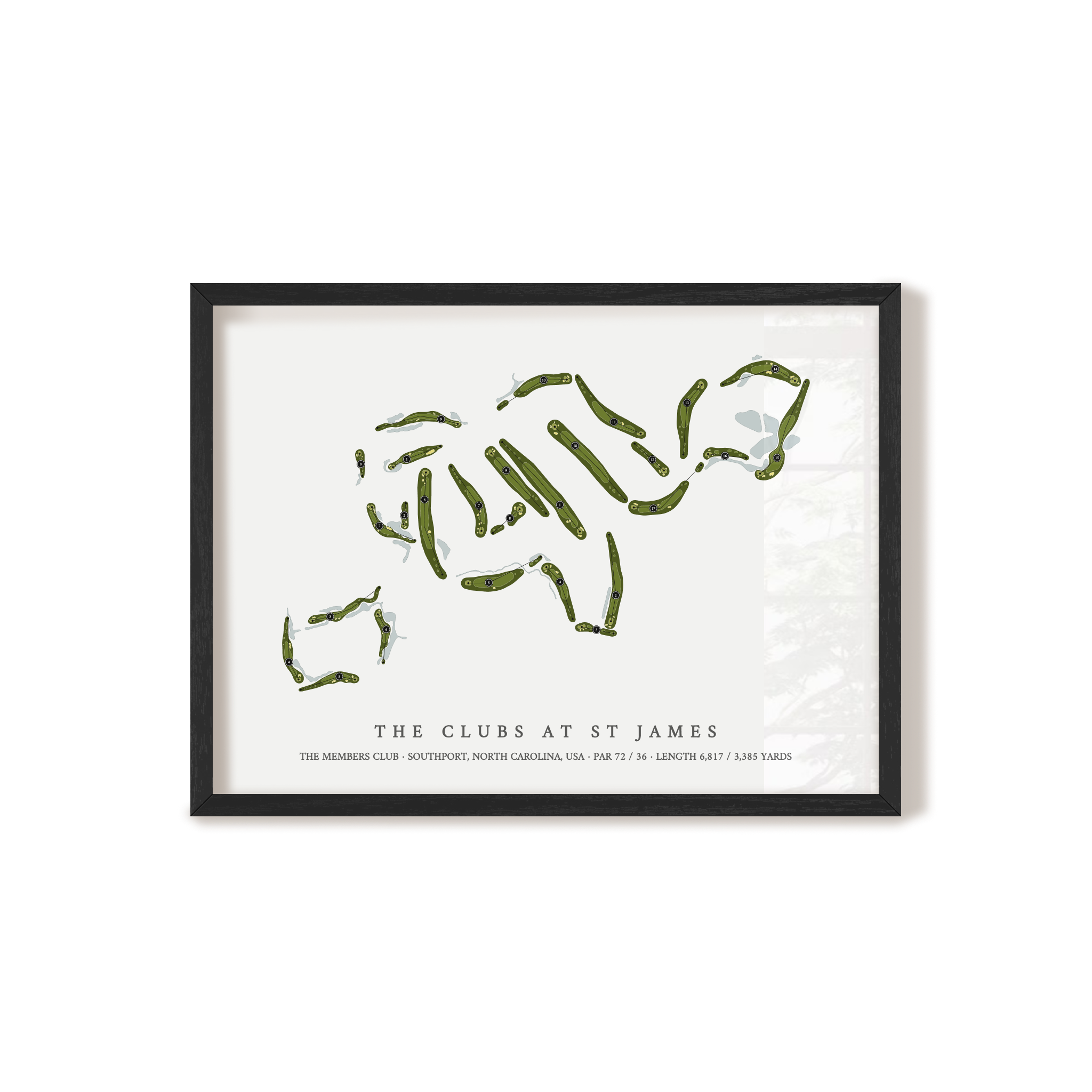 The Clubs at St James - The Members Club | Golf Course Map | Black Frame 