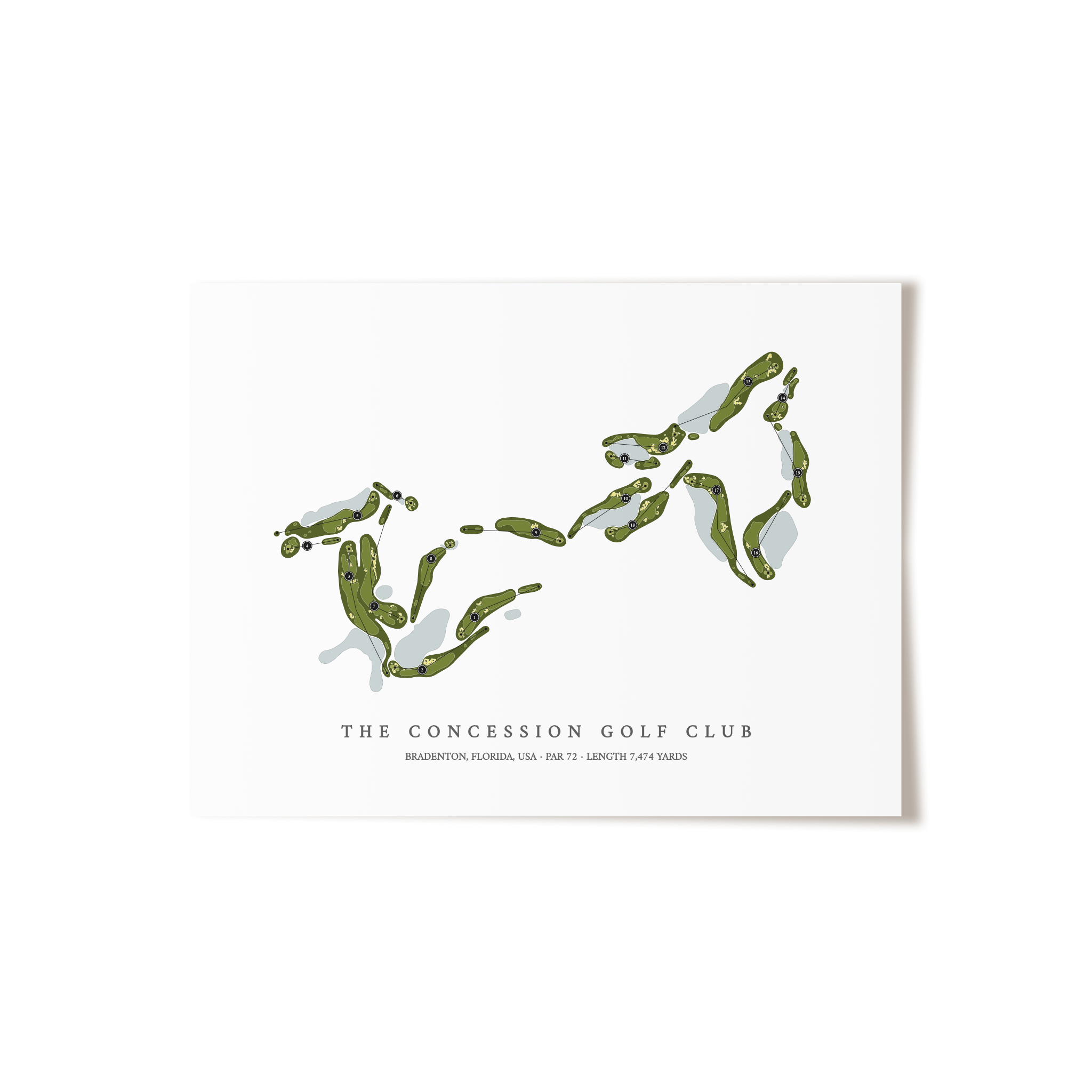 The Concession Golf Club | Golf Course Map | Unframed