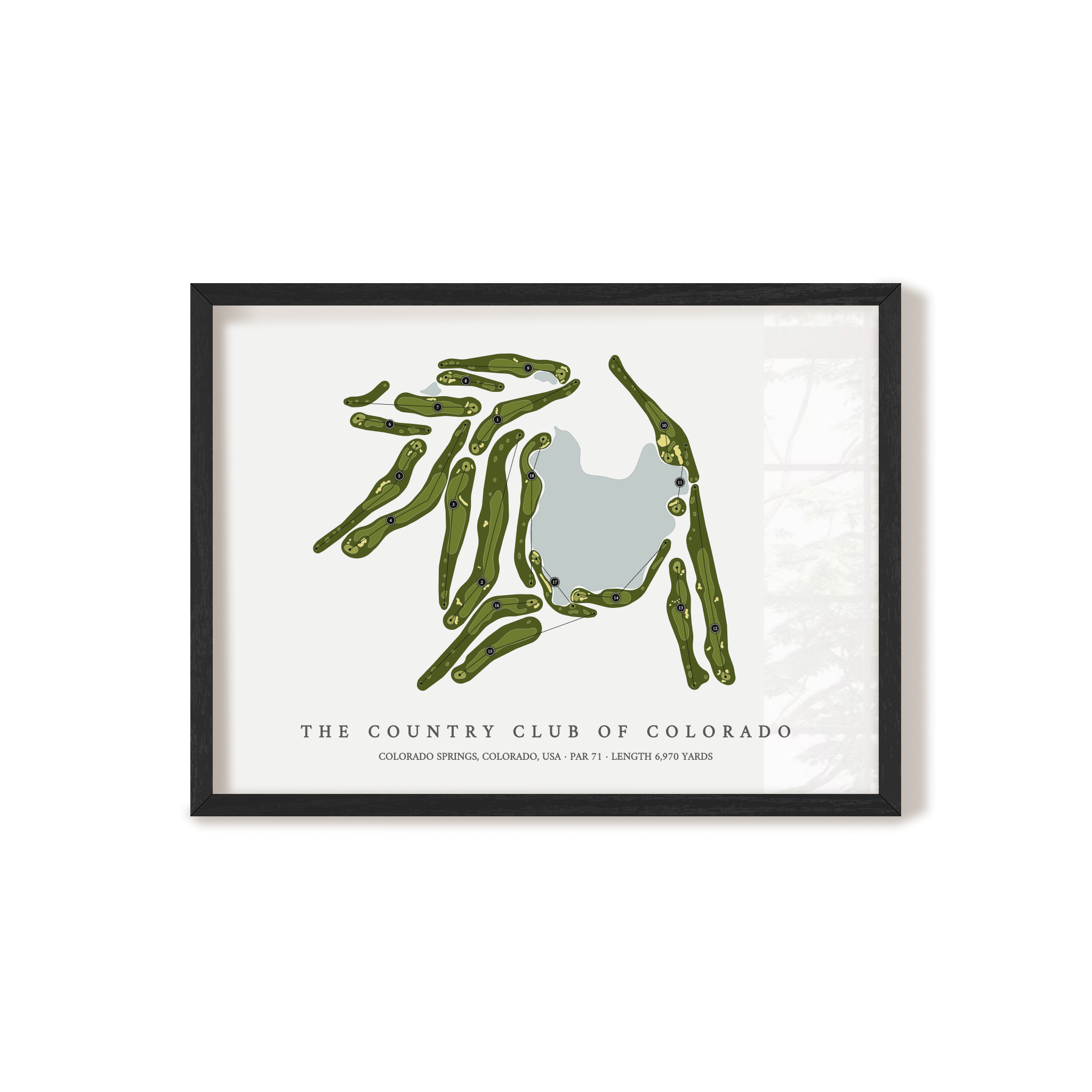 The Country Club of Colorado | Golf Course Map | Black Frame 