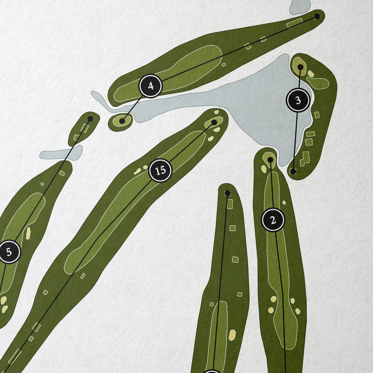 The Country Club of North Carolina - Cardinal Course | Golf Course Print | Close Up