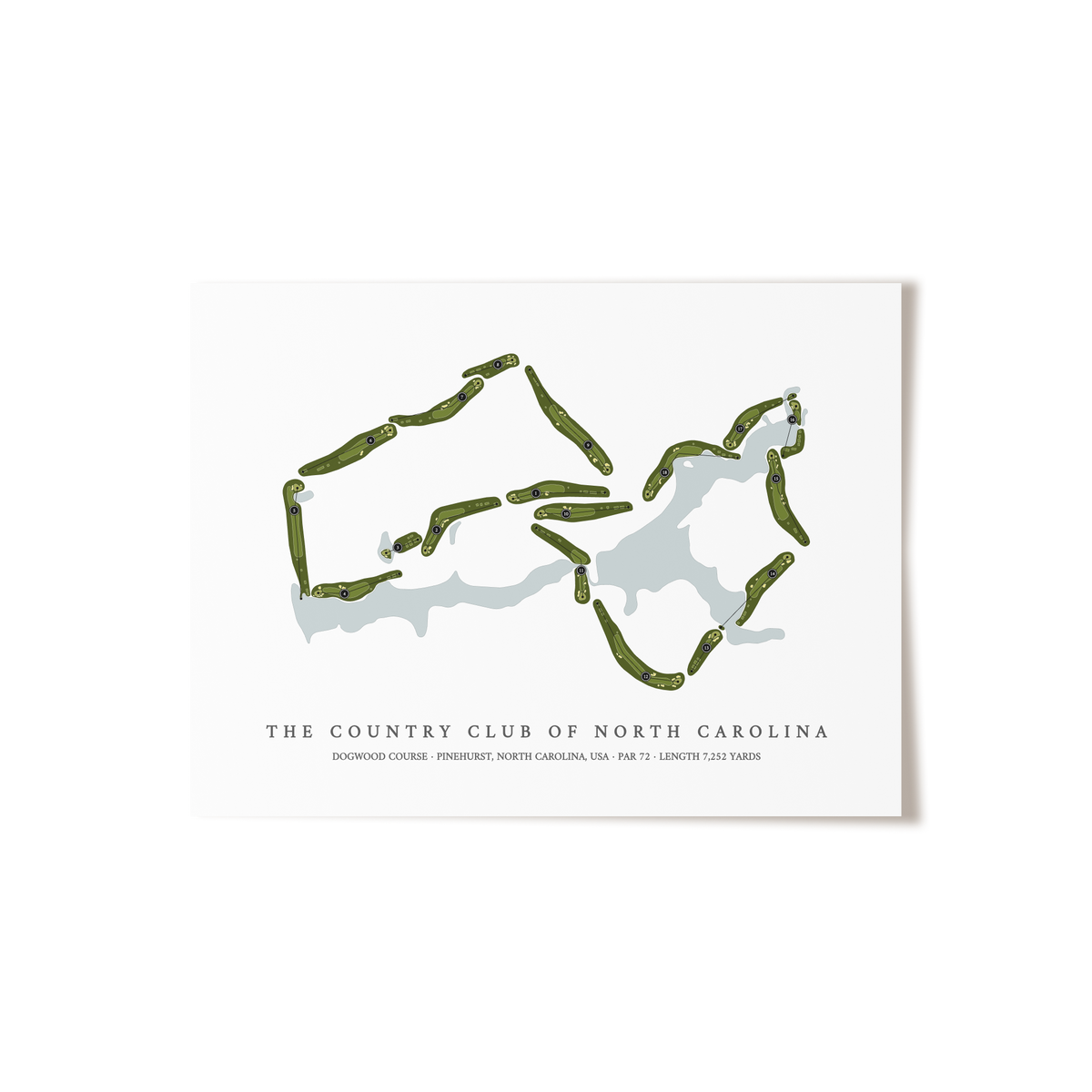 The Country Club of North Carolina - Dogwood Course | Golf Course Map | Unframed 