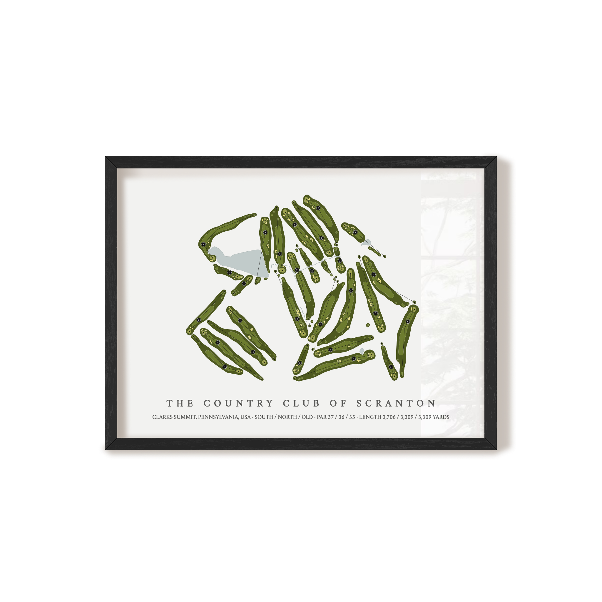 The Country Club of Scranton | Golf Course Map | Black+Frame 