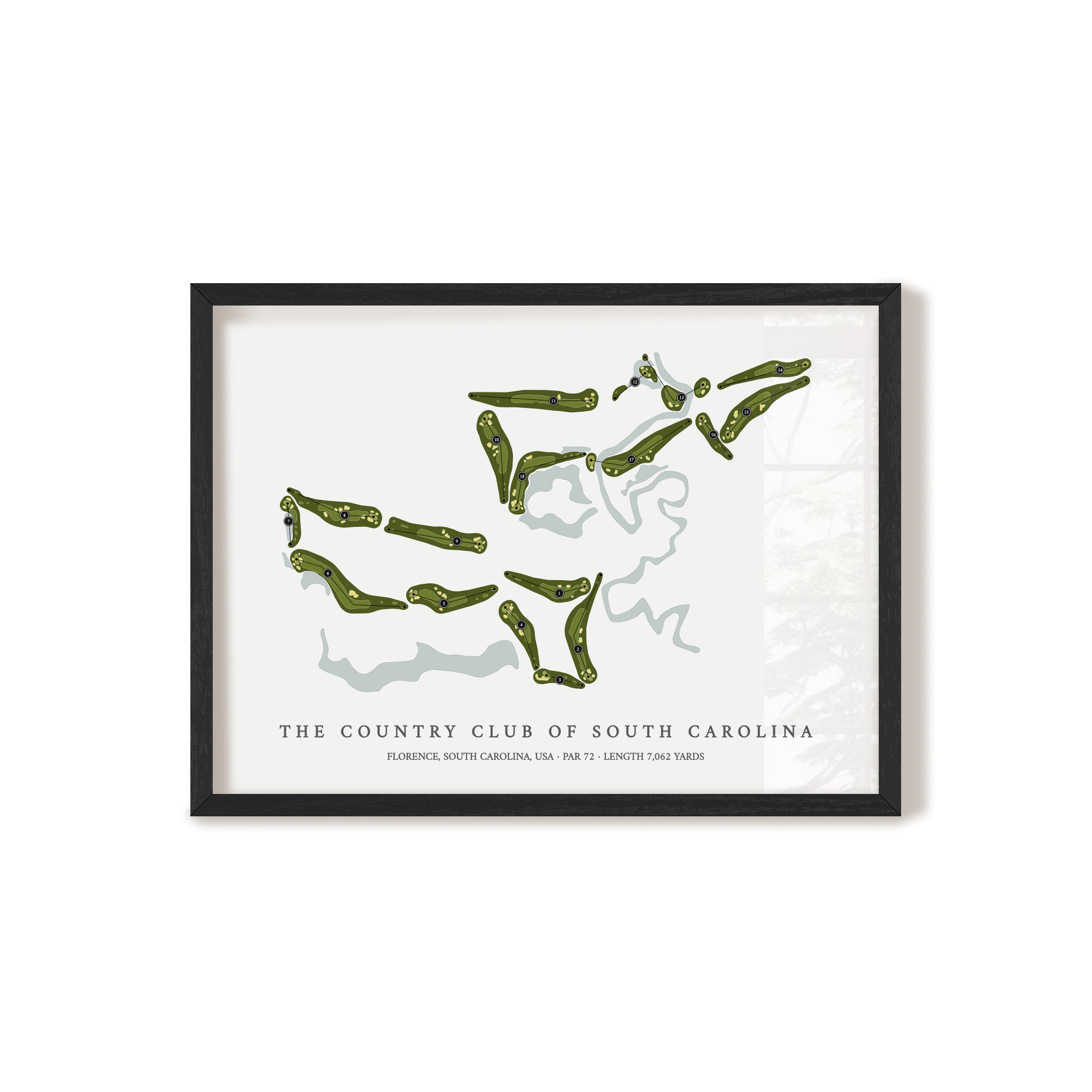 The Country Club of South Carolina | Golf Course Print | Black Frame 