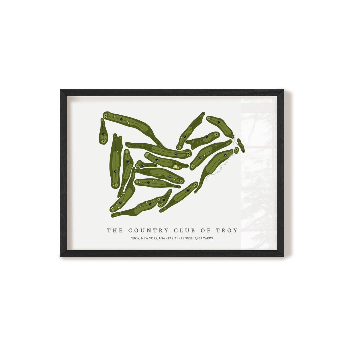 The Country Club of Troy | Golf Course Map | Black Frame 