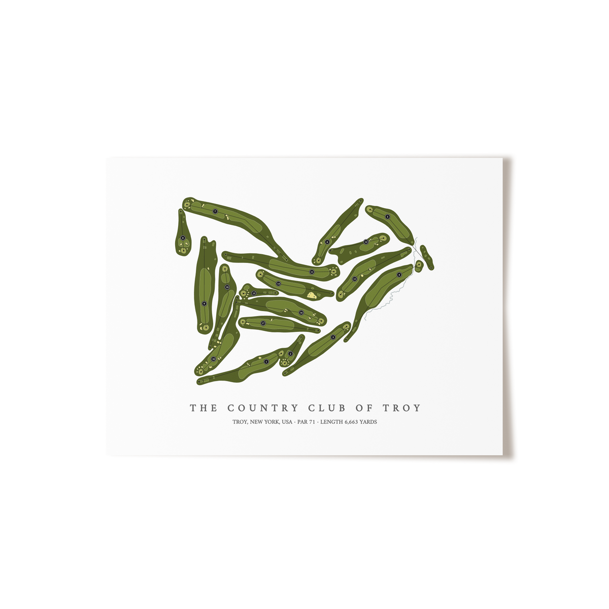 The Country Club of Troy | Golf Course Map | Unframed 