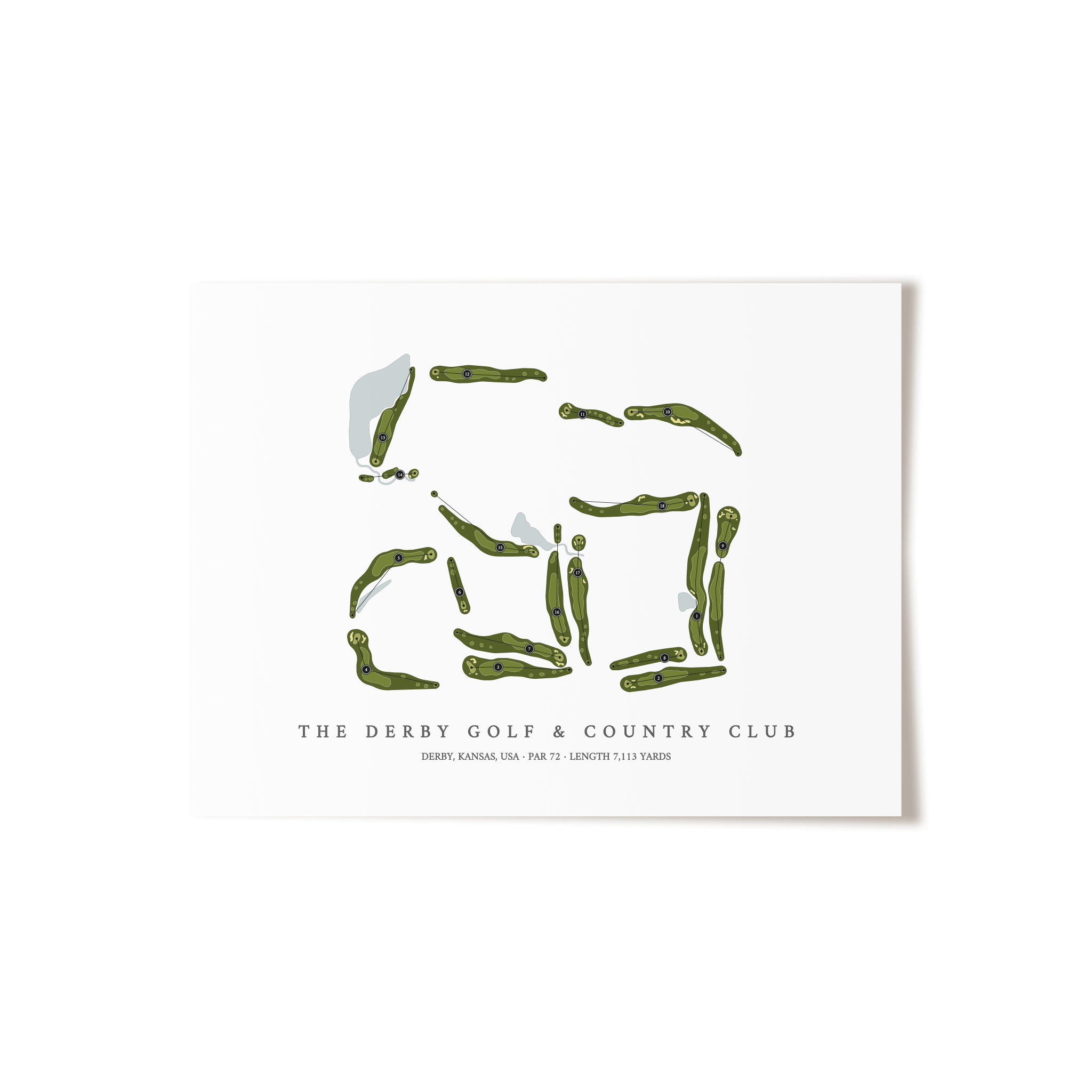 The Derby Golf & Country Club | Golf Course Map | Unframed 