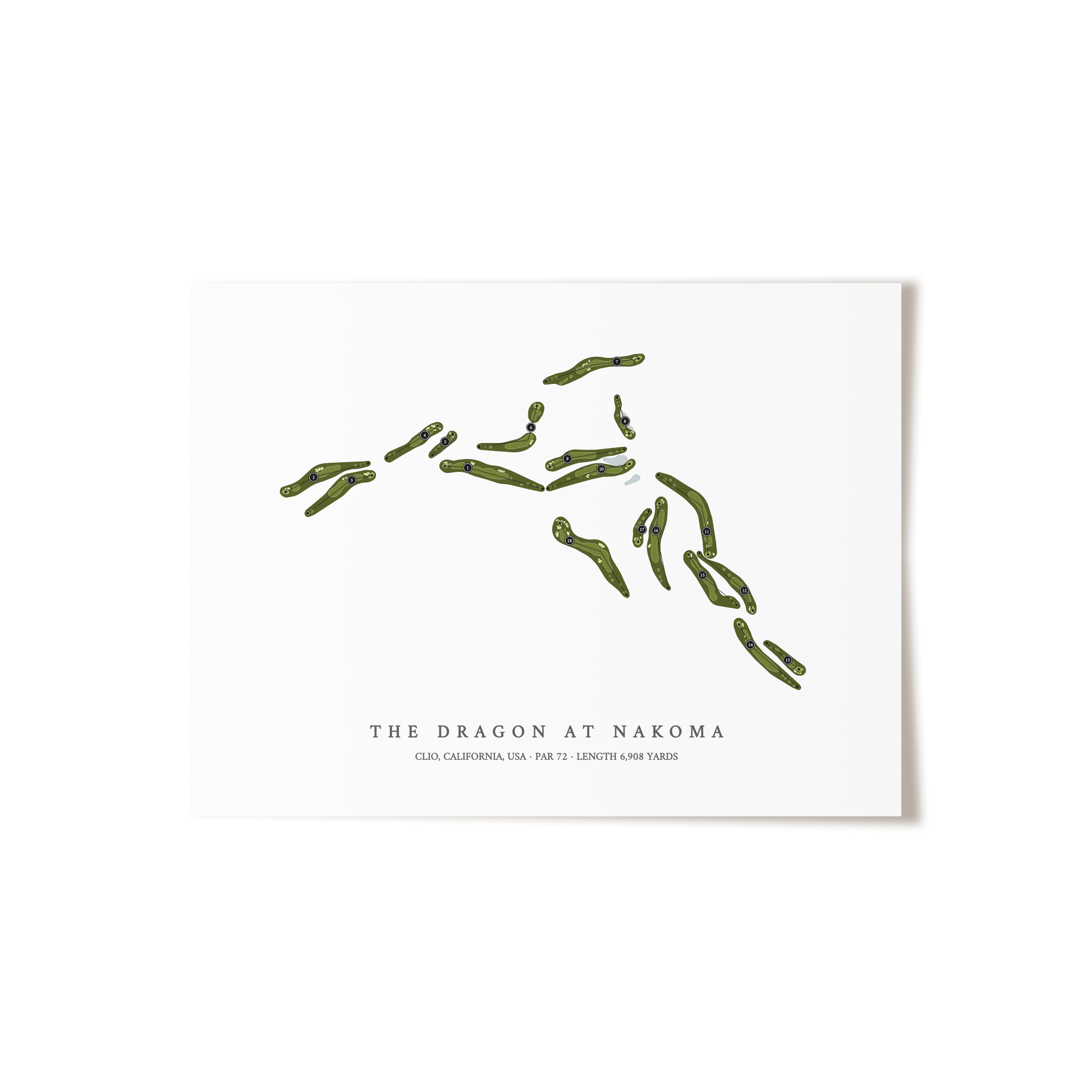 The Dragon at Nakoma | Golf Course Map | Unframed 