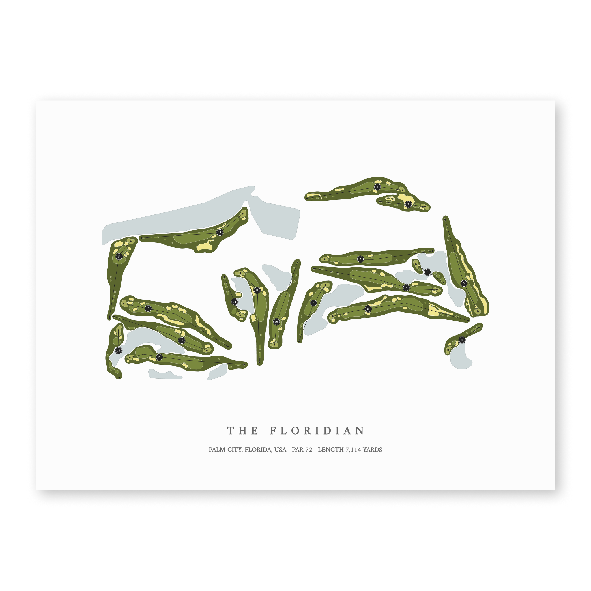 The Floridian | Golf Course Map | Unframed