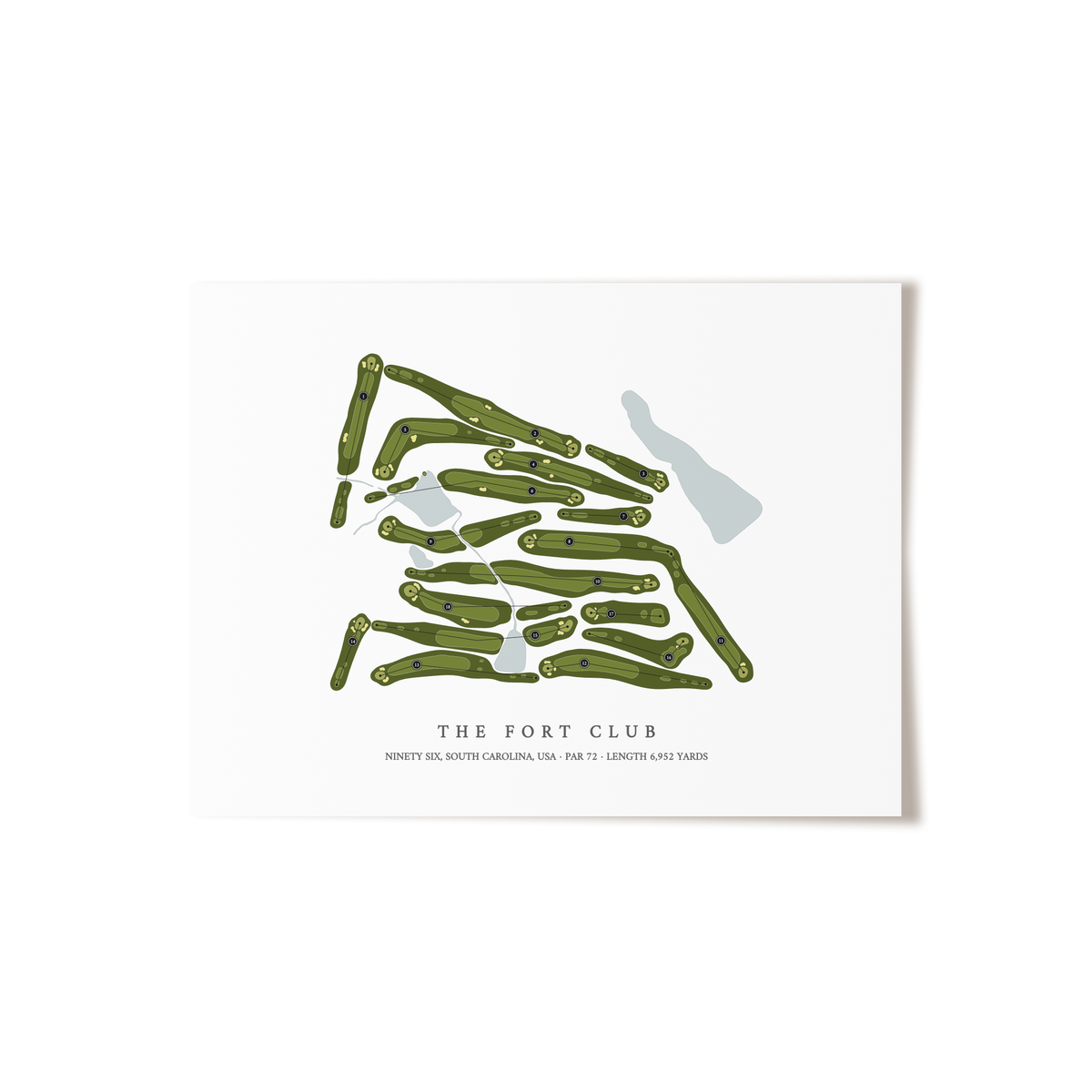 The Fort Club | Golf Course Map | Unframed 