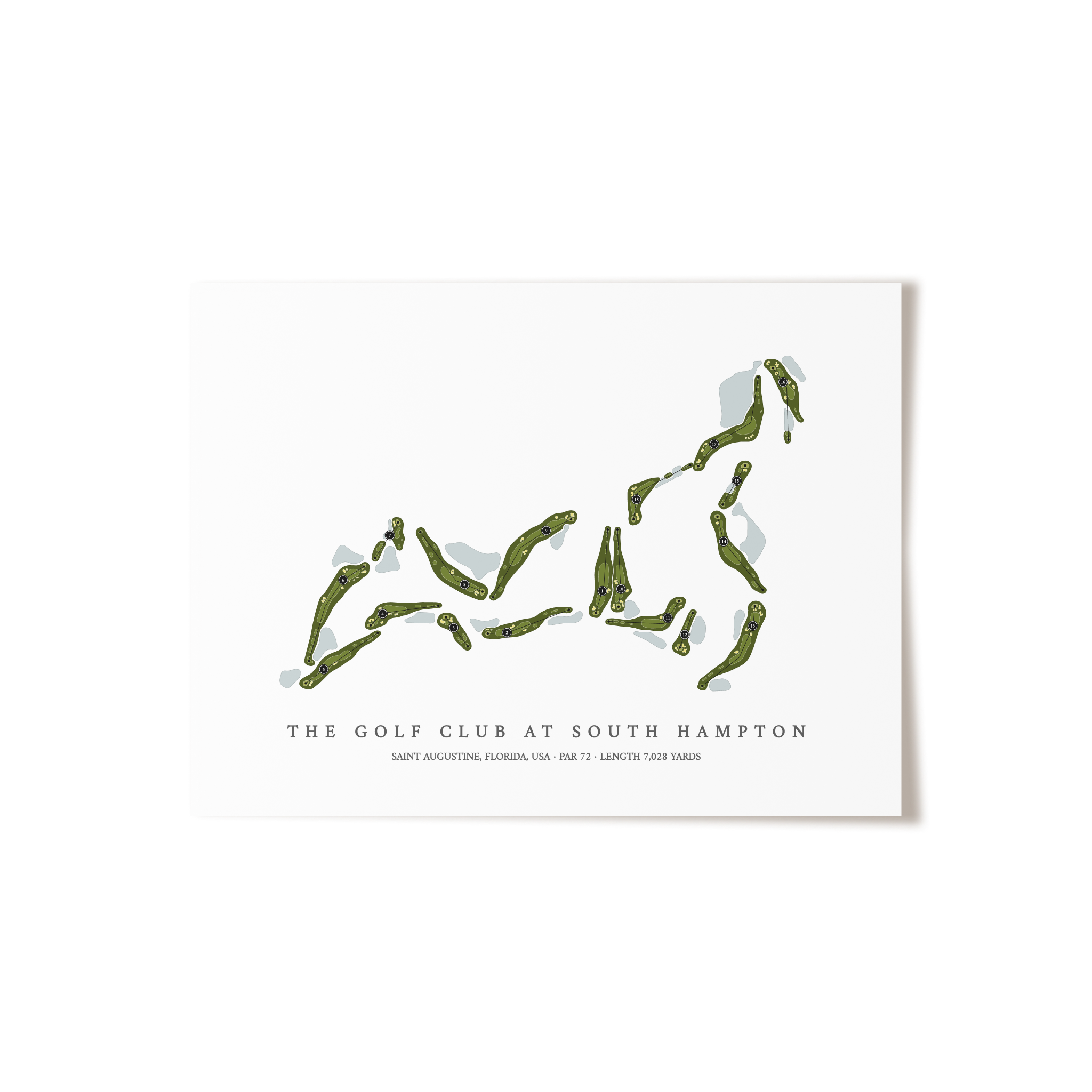 The Golf Club At South Hampton | Golf Course Map | Unframed 
