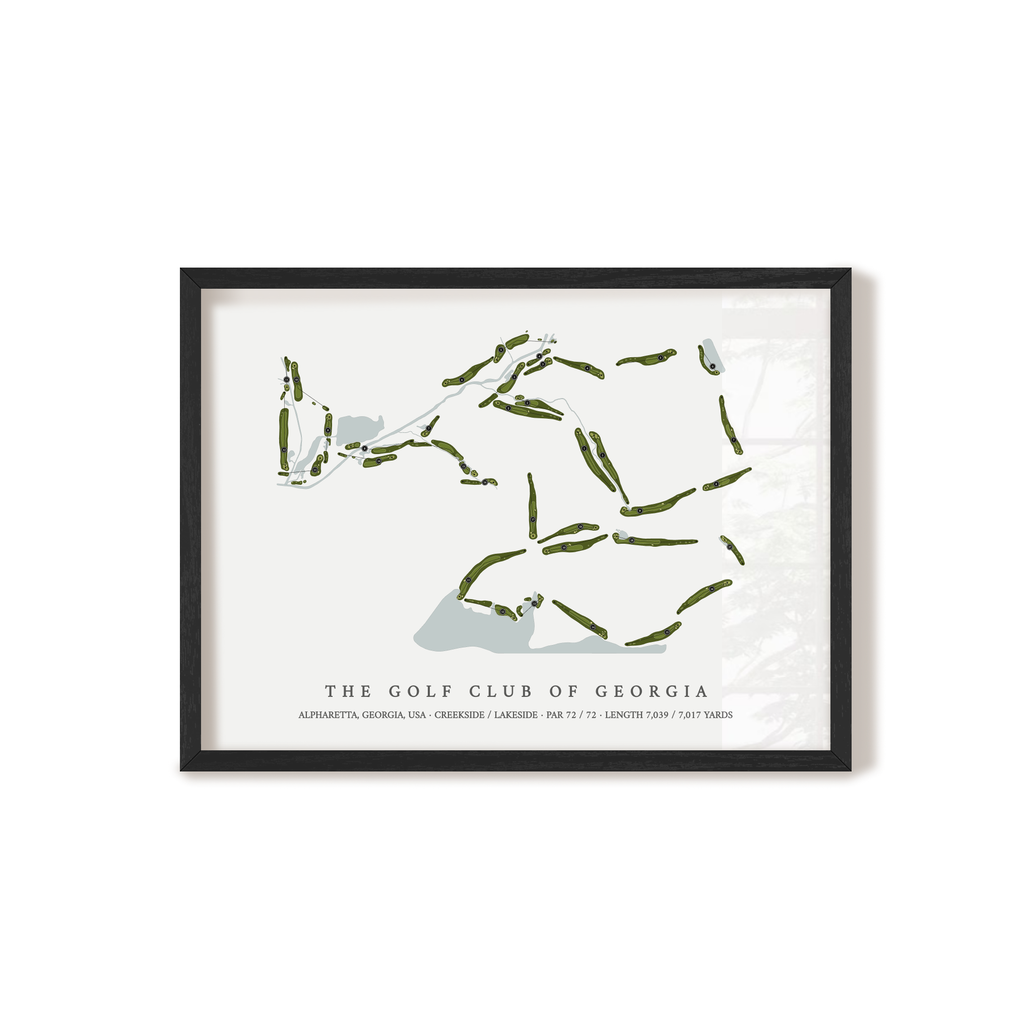The Golf Club of Georgia | Golf Course Map | Black Frame 